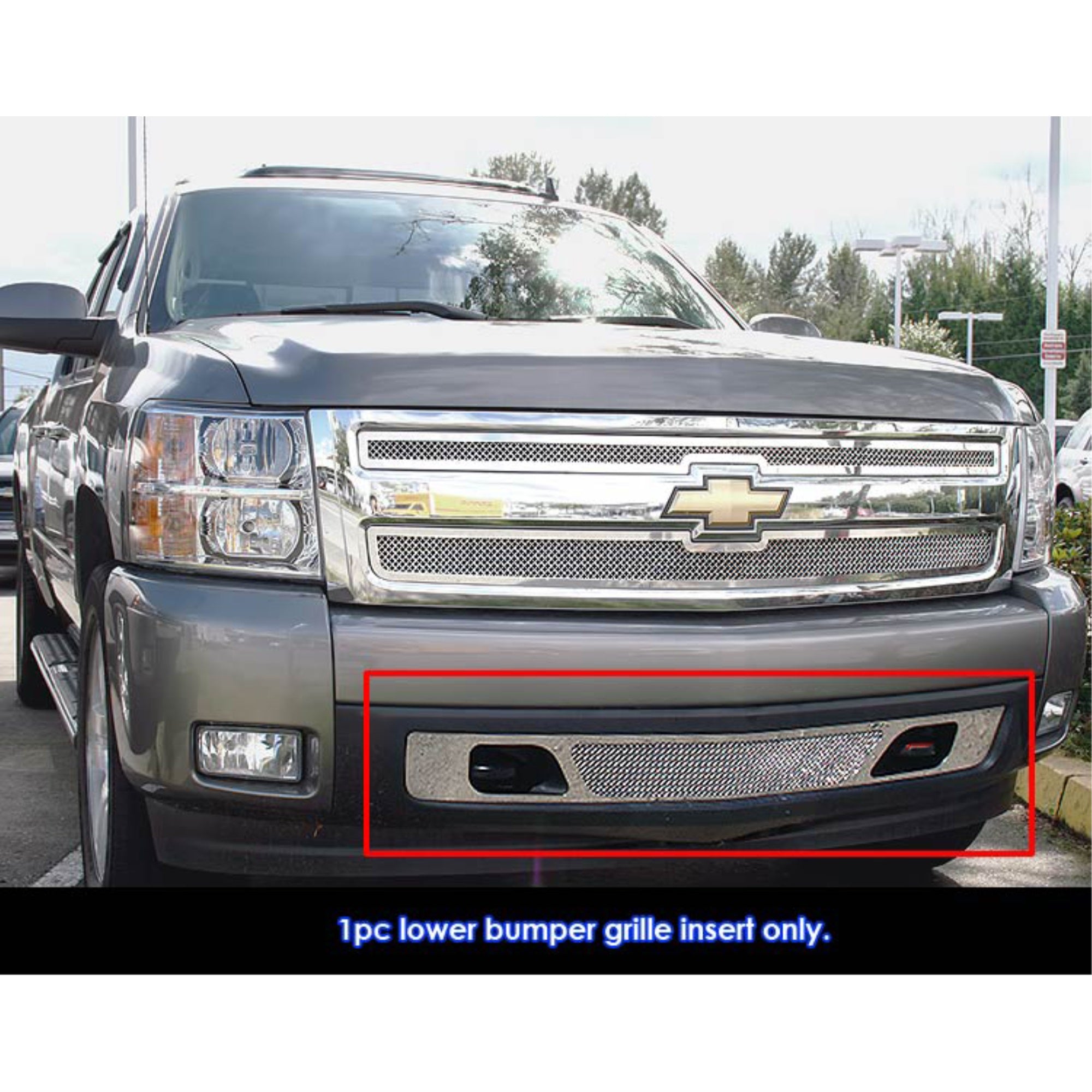 2007-2013 Chevy Silverado 1500 Stainless Steel Polished Finish 1.8 Mm Wire Mesh Mesh Grille