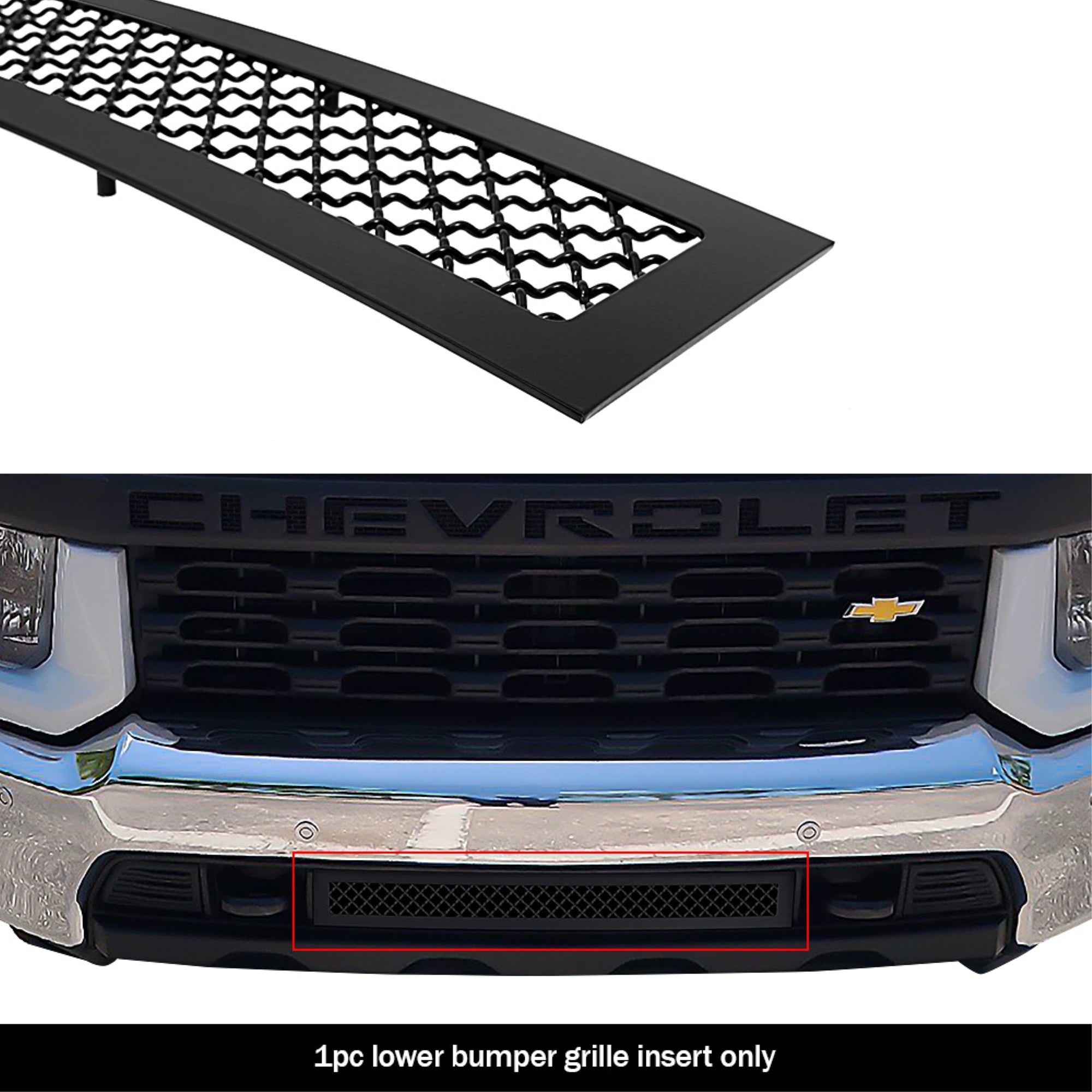 2020-2022 Chevy Silverado 2500 /2020-2022 Chevy Silverado 3500 Stainless Steel Black Powder Coated Finish 2.5 Mm Wire Mesh Black Wire Mesh Grille