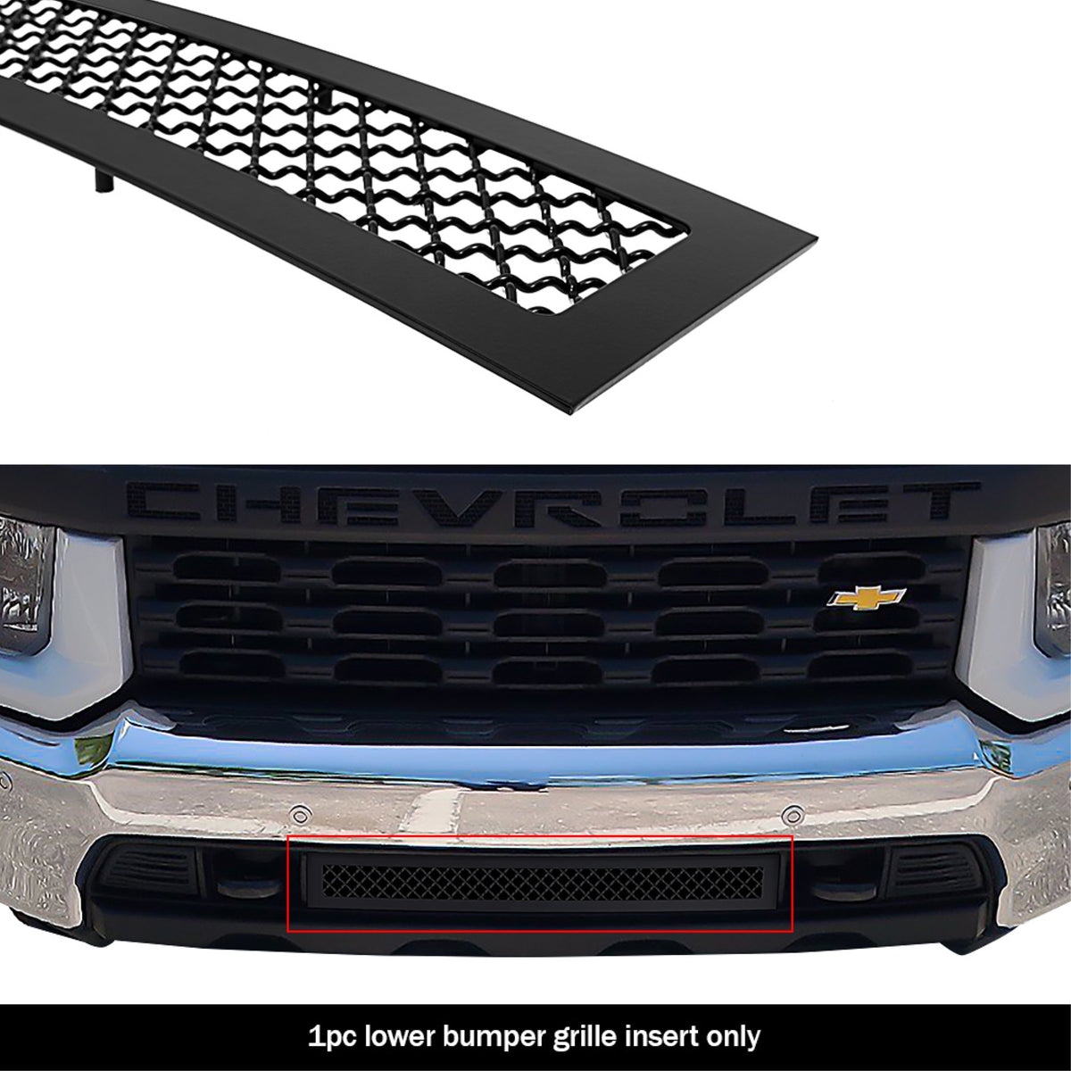 2020-2022 Chevy Silverado 2500 /2020-2022 Chevy Silverado 3500 Stainless Steel Black Powder Coated Finish 2.5 Mm Wire Mesh Black Wire Mesh Grille