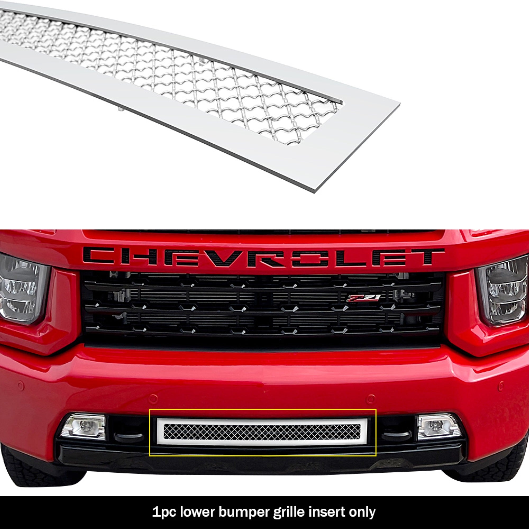 2020-2022 Chevy Silverado 2500 /2020-2022 Chevy Silverado 3500 Stainless Steel Chrome Finish 2.5 Mm Wire Mesh Mesh Grille