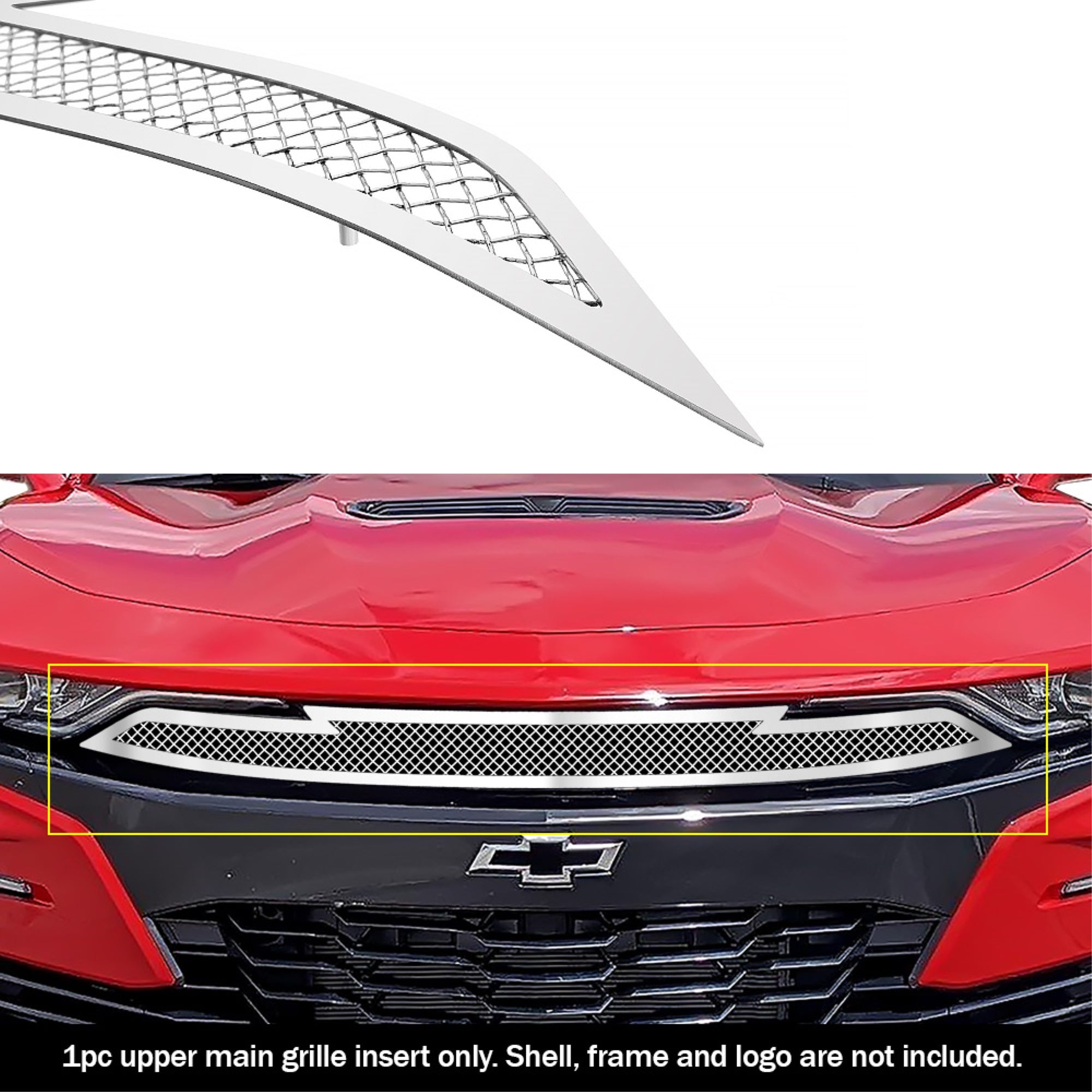 2019-2022 Chevy Camaro 1Ss/2Ss Stainless Steel Polished Finish 1.8 Mm Wire Mesh Mesh Grille