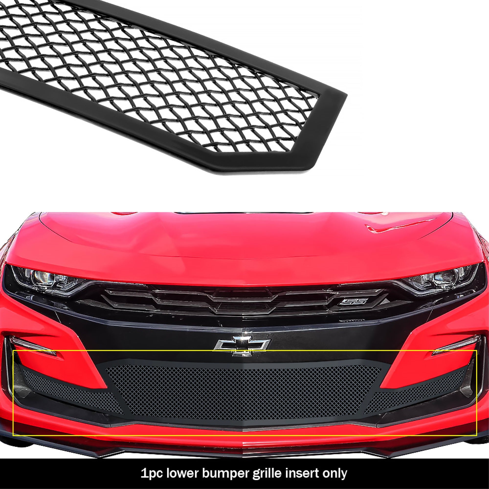 2019-2022 Chevy Camaro 1Ss/2Ss Stainless Steel Black Powder Coated Finish 1.8 Mm Wire Mesh Black Wire Mesh Grille