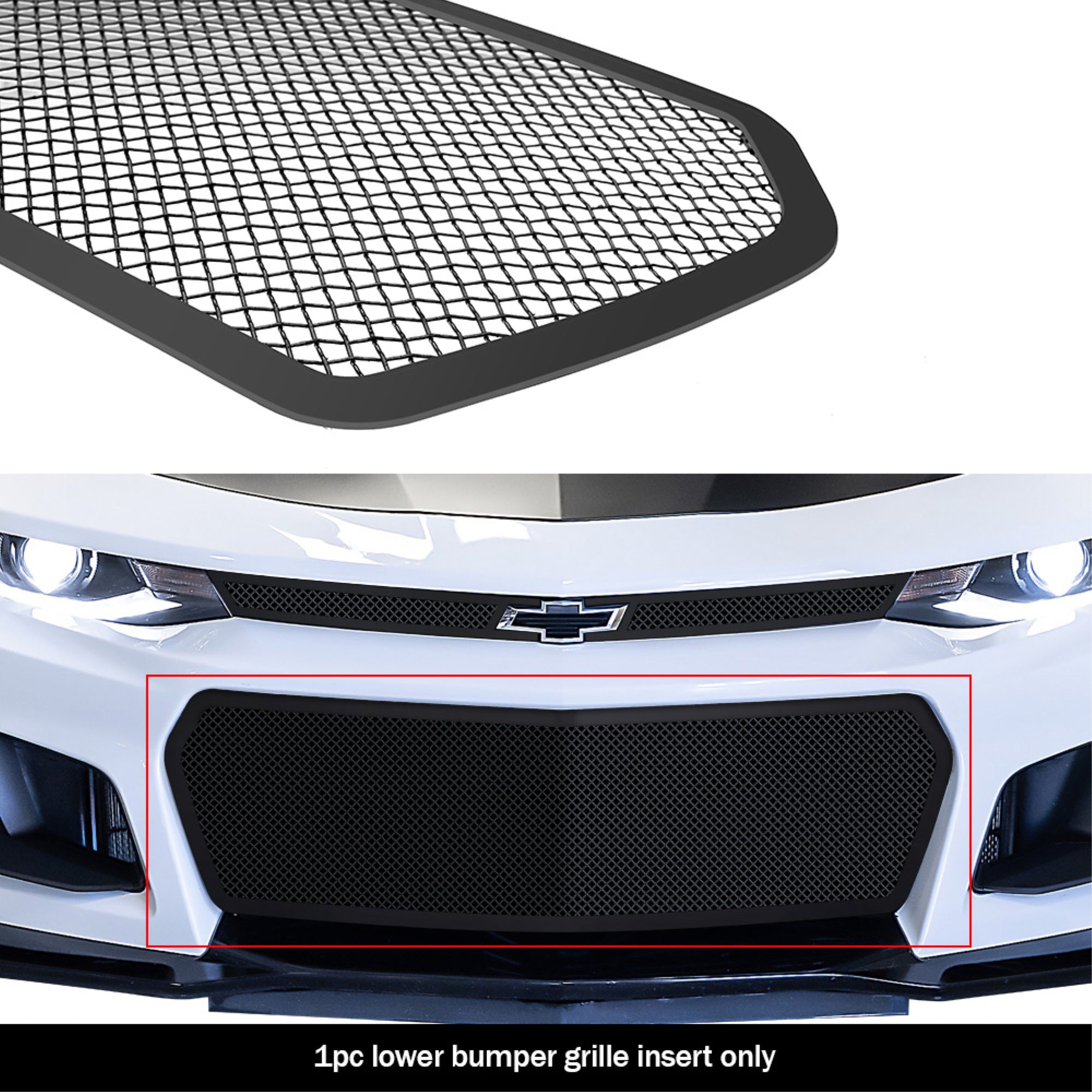 2019-2022 Chevy Camaro Zl1 Stainless Steel Black Powder Coated Finish 1.8 Mm Wire Mesh Black Wire Mesh Grille