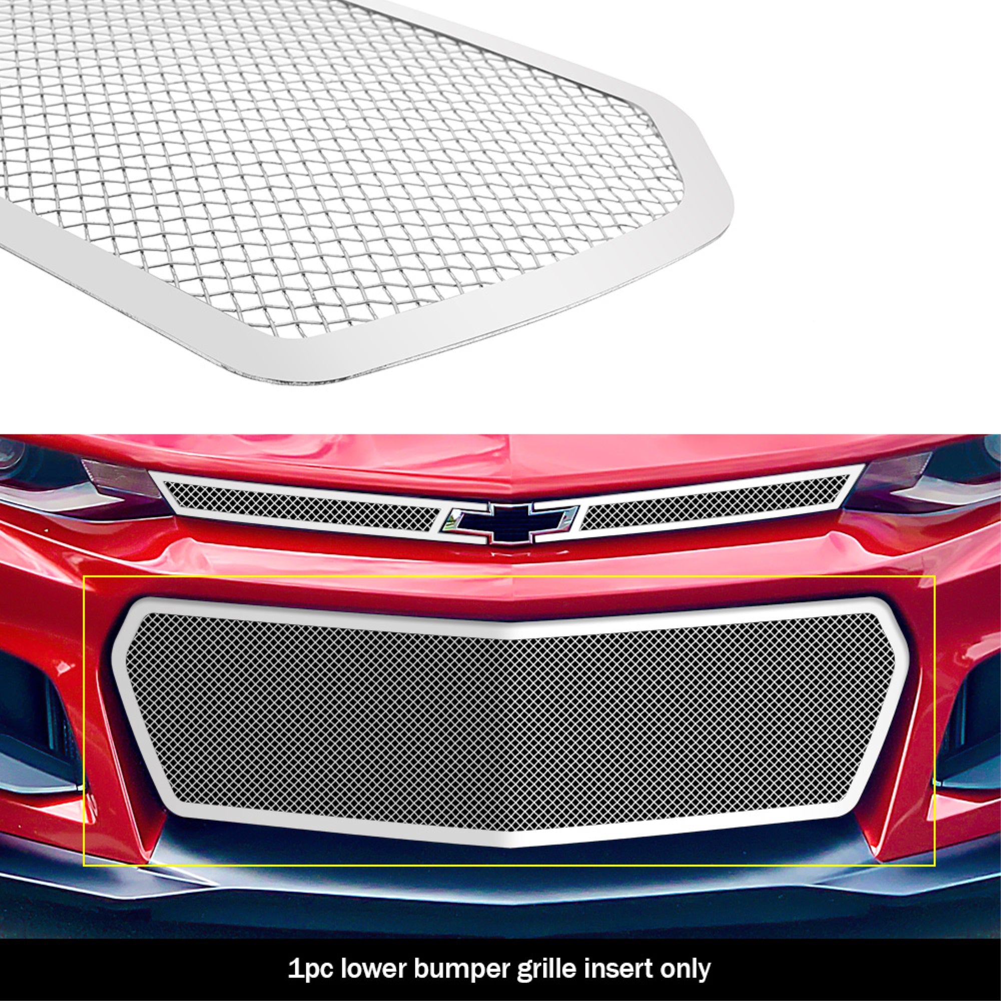 2019-2022 Chevy Camaro Zl1 Stainless Steel Polished Finish 1.8 Mm Wire Mesh Mesh Grille