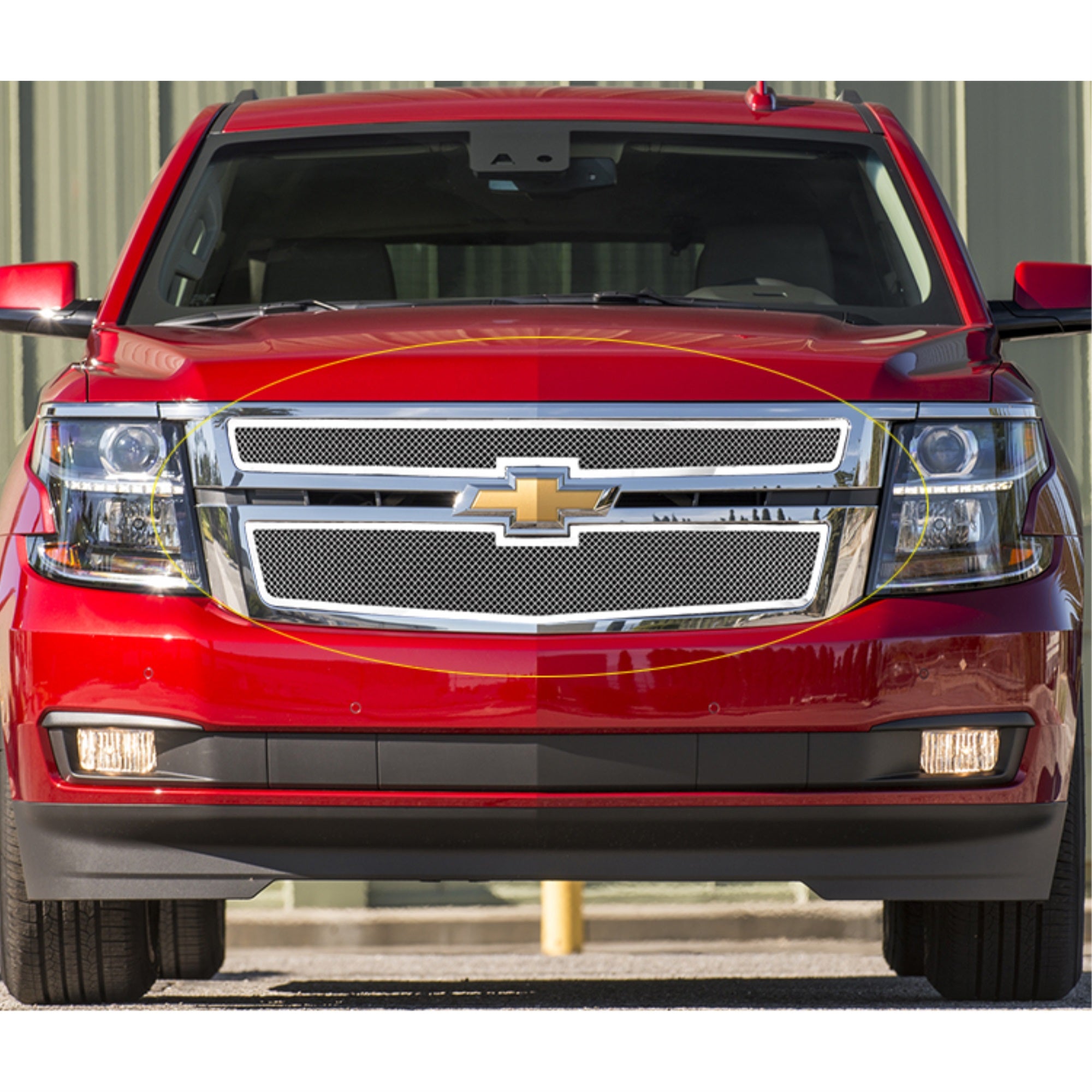 2015-2020 Chevy Suburban (For Both Honeycomb Style And Bar Style)/2015-2020 Chevy Tahoe (For Both Honeycomb Style And Bar Style) Stainless Steel Polished Finish 1.8 Mm Wire Mesh Mesh Grille