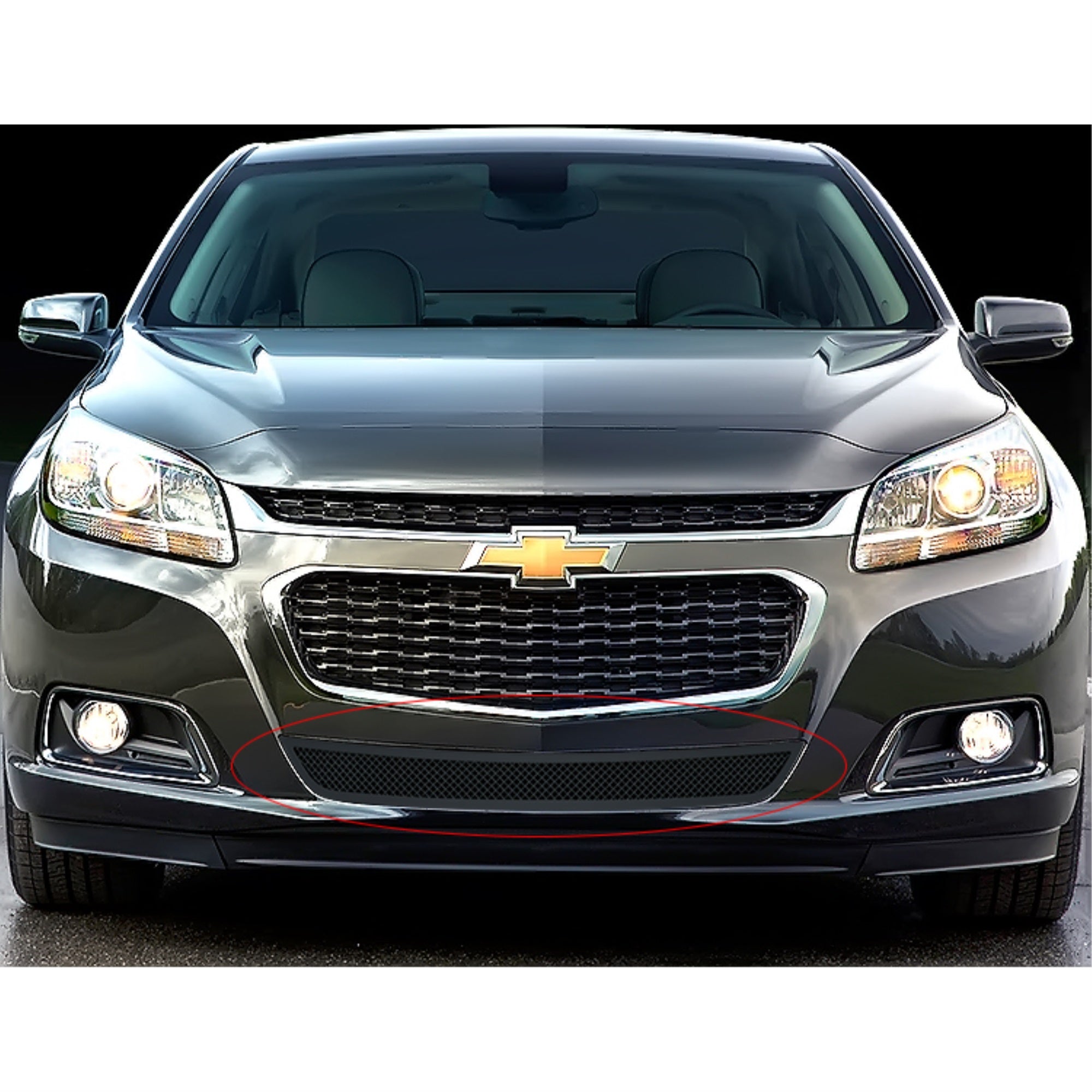 2014-2015 Chevy Malibu /2016-2016 Chevy Malibu Limited (2016 Malibu Fits Limited Model Only) Stainless Steel Black Powder Coated Finish 1.8 Mm Wire Mesh Black Wire Mesh Grille