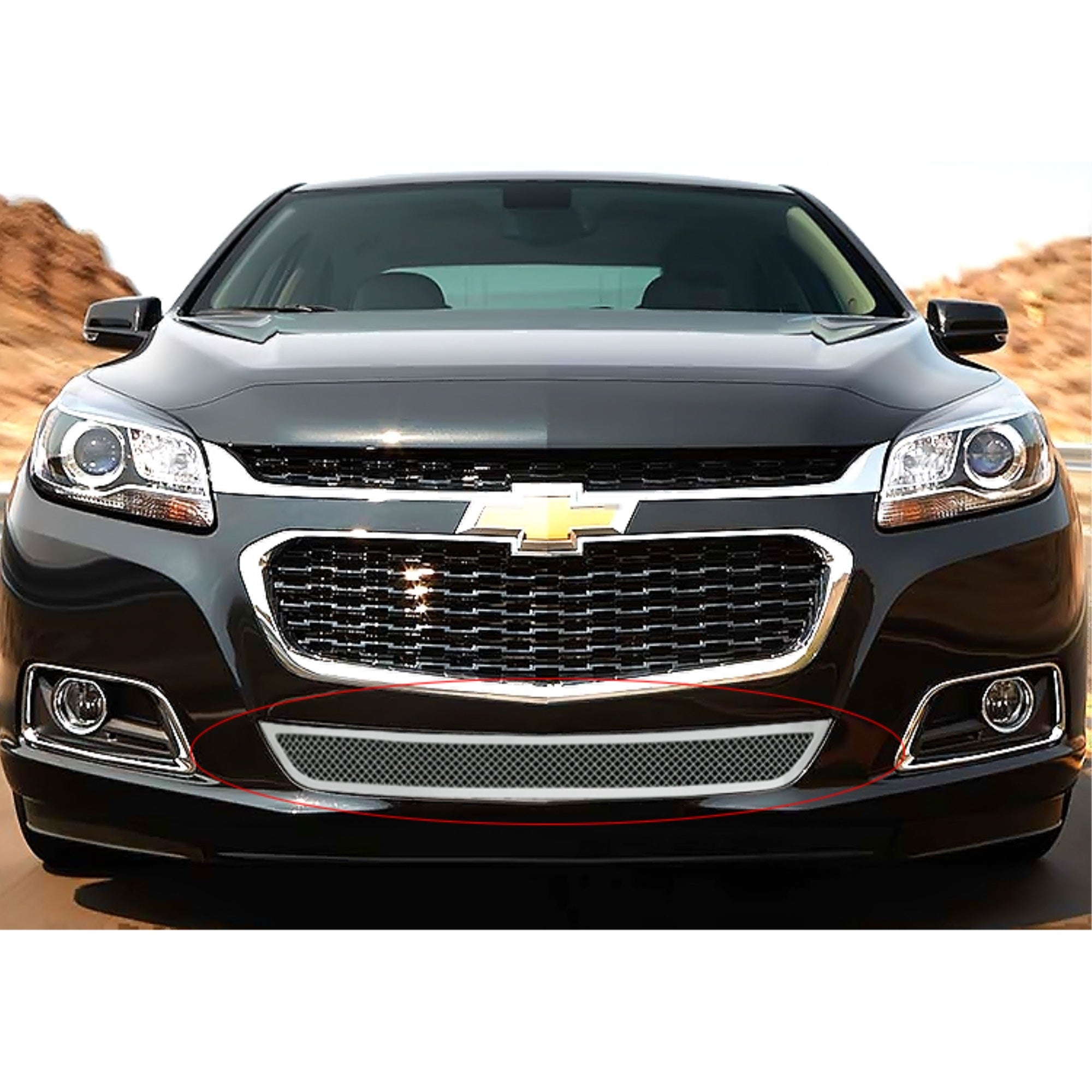 2014-2015 Chevy Malibu /2016-2016 Chevy Malibu Limited (2016 Malibu Fits Limited Model Only) Stainless Steel Polished Finish 1.8 Mm Wire Mesh Mesh Grille