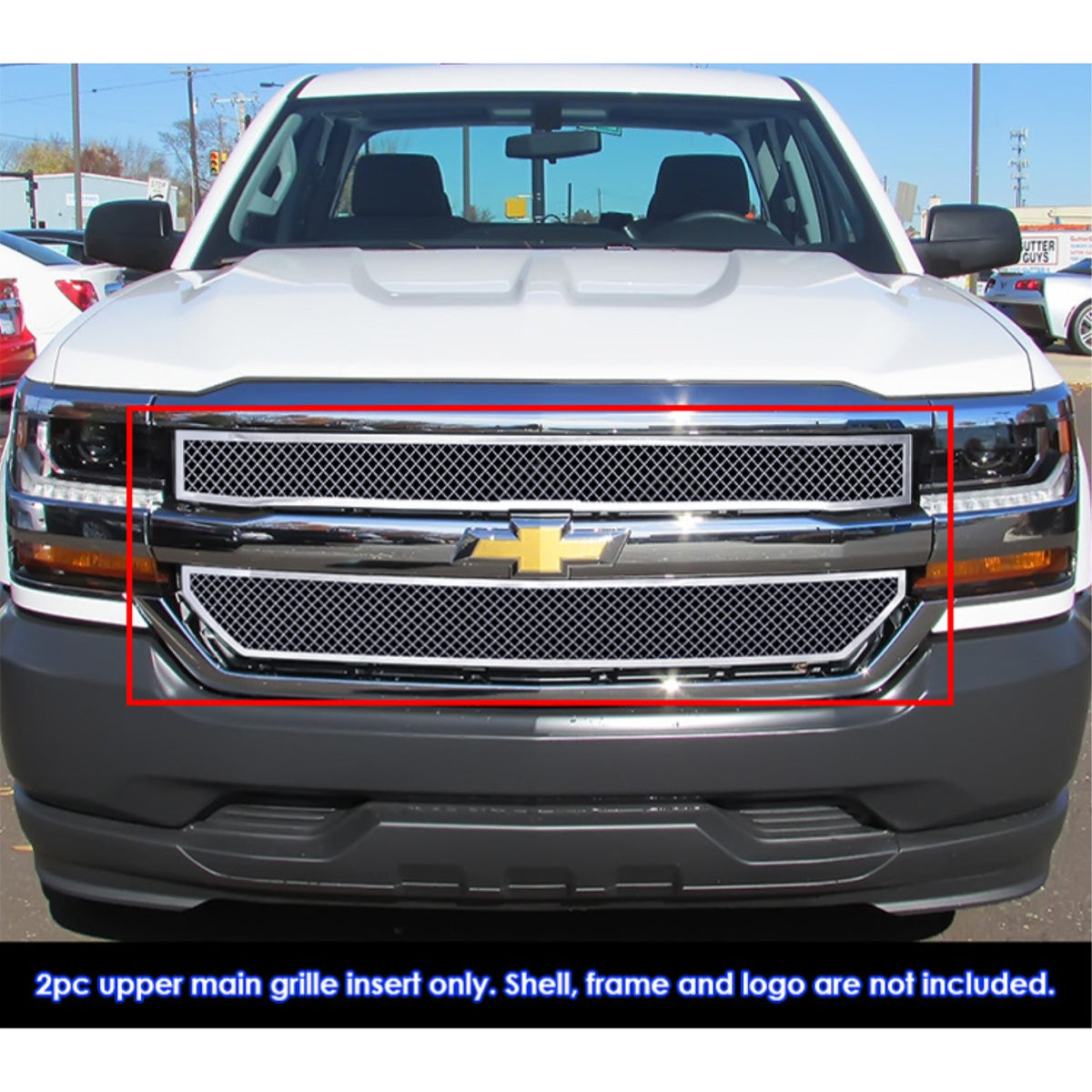 2016-2018 Chevy Silverado 1500 Not For Z71 And High Country Model/2019 Chevy Silverado 1500 Ld Not For Z71 And High Country Model Stainless Steel Polished Finish 2.5 Mm Wire Mesh Mesh Grille
