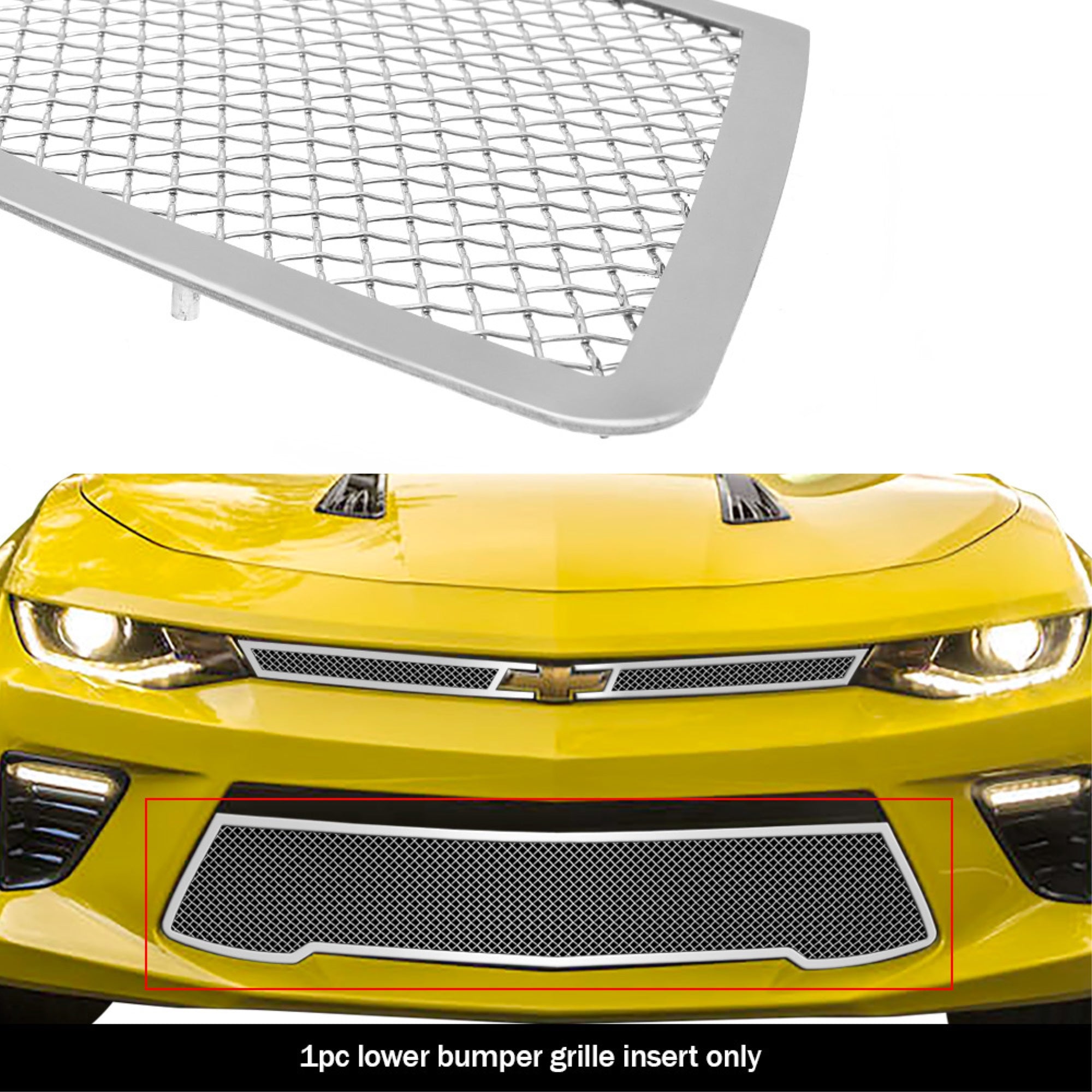 2016-2018 Chevy Camaro Ss Stainless Steel Polished Finish 1.8 Mm Wire Mesh Mesh Grille
