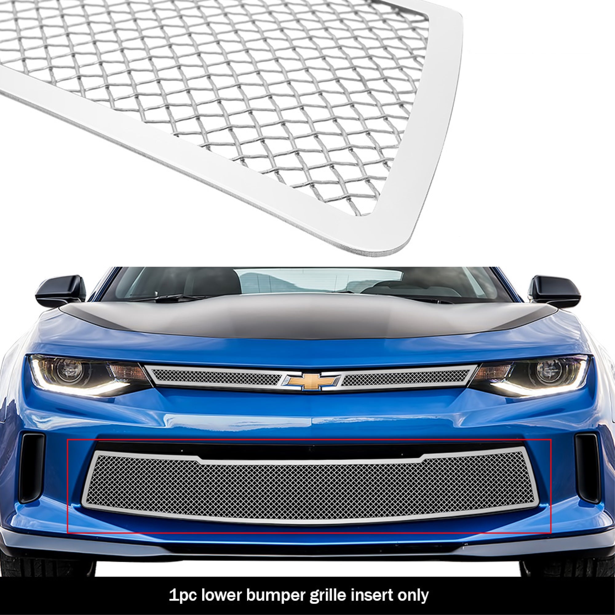 2016-2018 Chevy Camaro Lt Stainless Steel Polished Finish 1.8 Mm Wire Mesh Mesh Grille
