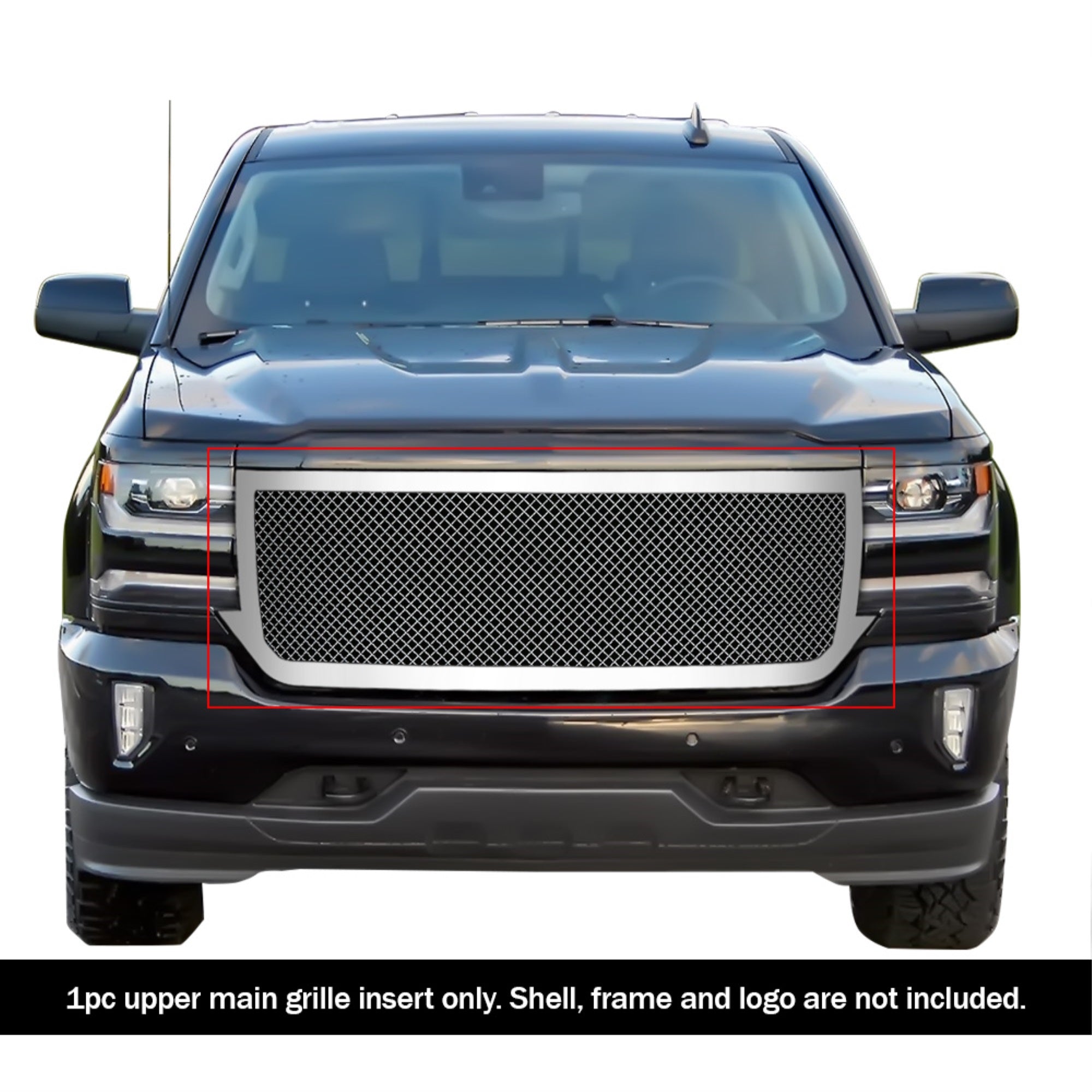 2016-2018 Chevy Silverado 1500 /2019 Chevy Silverado 1500 Ld Stainless Steel Polished Finish 2.5 Mm Wire Mesh Mesh Grille