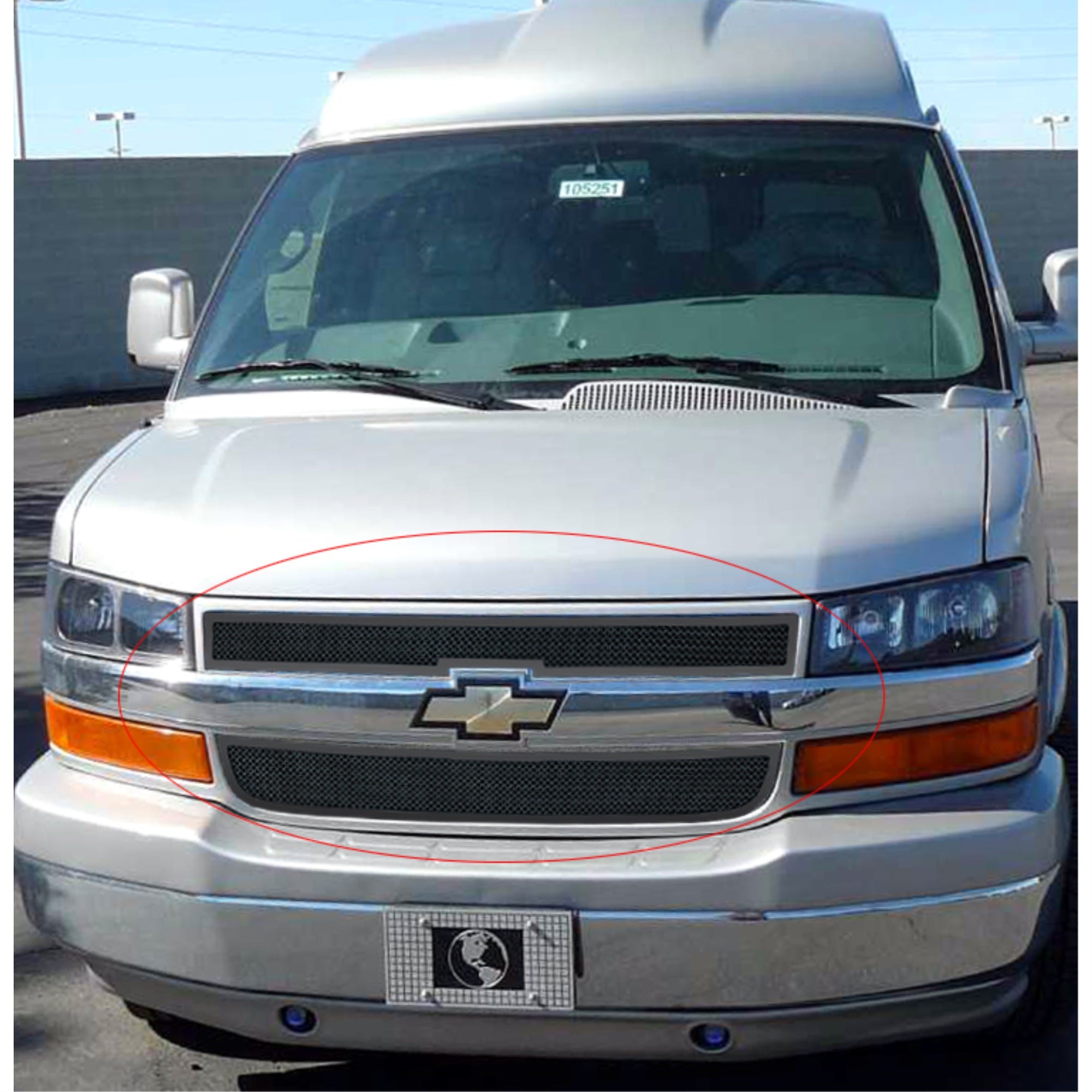 2003-2020 Chevy Express Van Stainless Steel Black Powder Coated Finish 1.8 Mm Wire Mesh Black Wire Mesh Grille