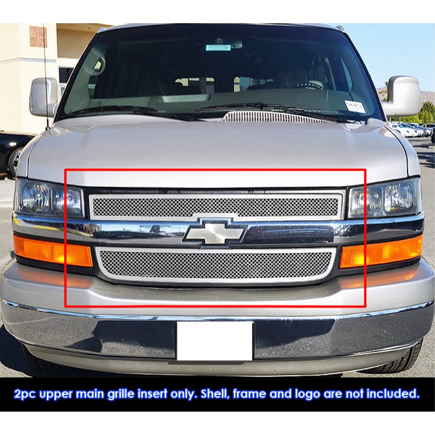 2003-2020 Chevy Express Van Stainless Steel Polished Finish 1.8 Mm Wire Mesh Mesh Grille