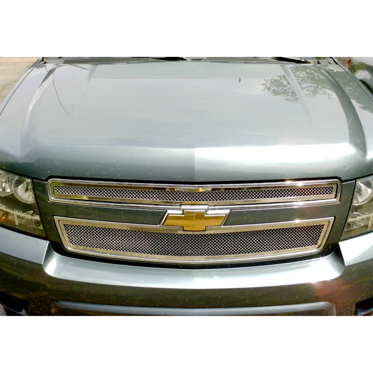 2007-2014 Chevy Avalanche /2007-2014 Chevy Suburban /2007-2014 Chevy Tahoe Not For Hybrid Stainless Steel Polished Finish 1.8 Mm Wire Mesh Mesh Grille