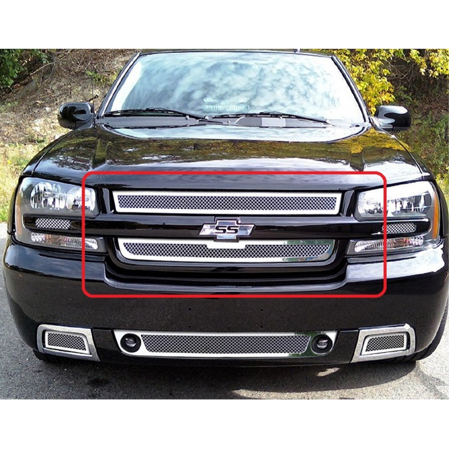 2006-2009 Chevy Trailblazer Ss Stainless Steel Polished Finish 1.8 Mm Wire Mesh Mesh Grille