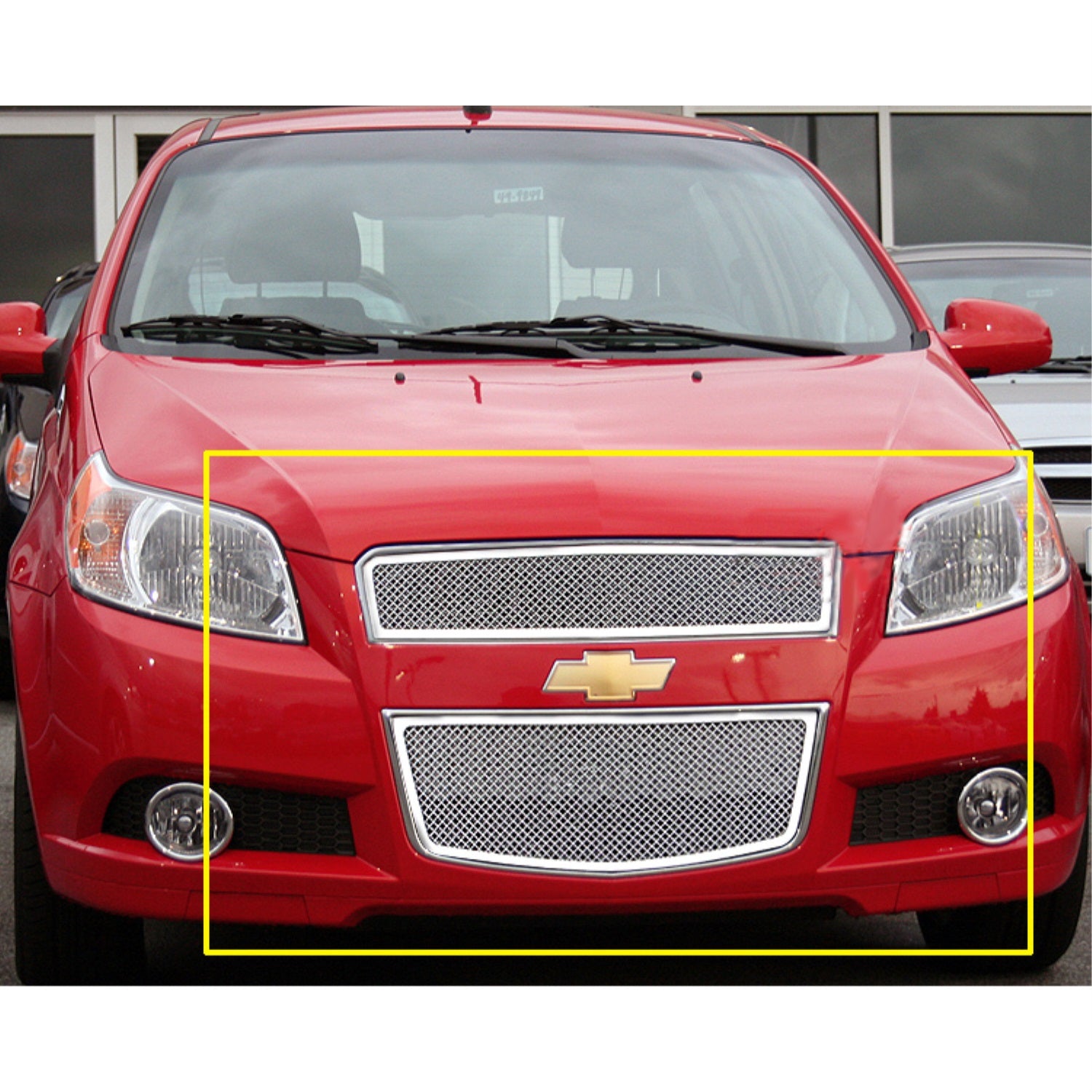 2009-2011 Chevy Aveo 5 Door Hatchback Stainless Steel Polished Finish 1.8 Mm Wire Mesh Mesh Grille