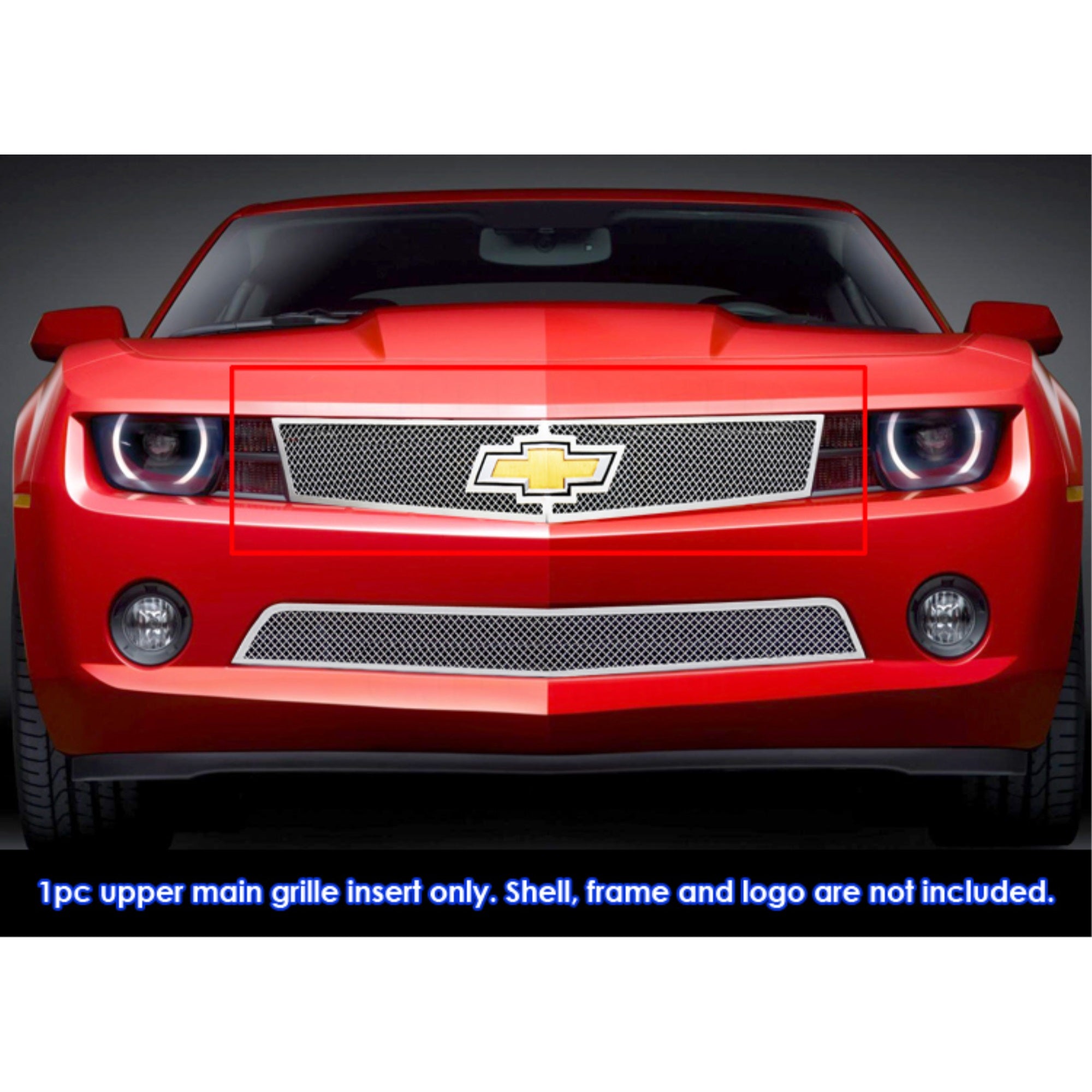 2010-2013 Chevy Camaro Short With Logo Show Not For Zl1 Model Stainless Steel Polished Finish 1.8 Mm Wire Mesh Mesh Grille