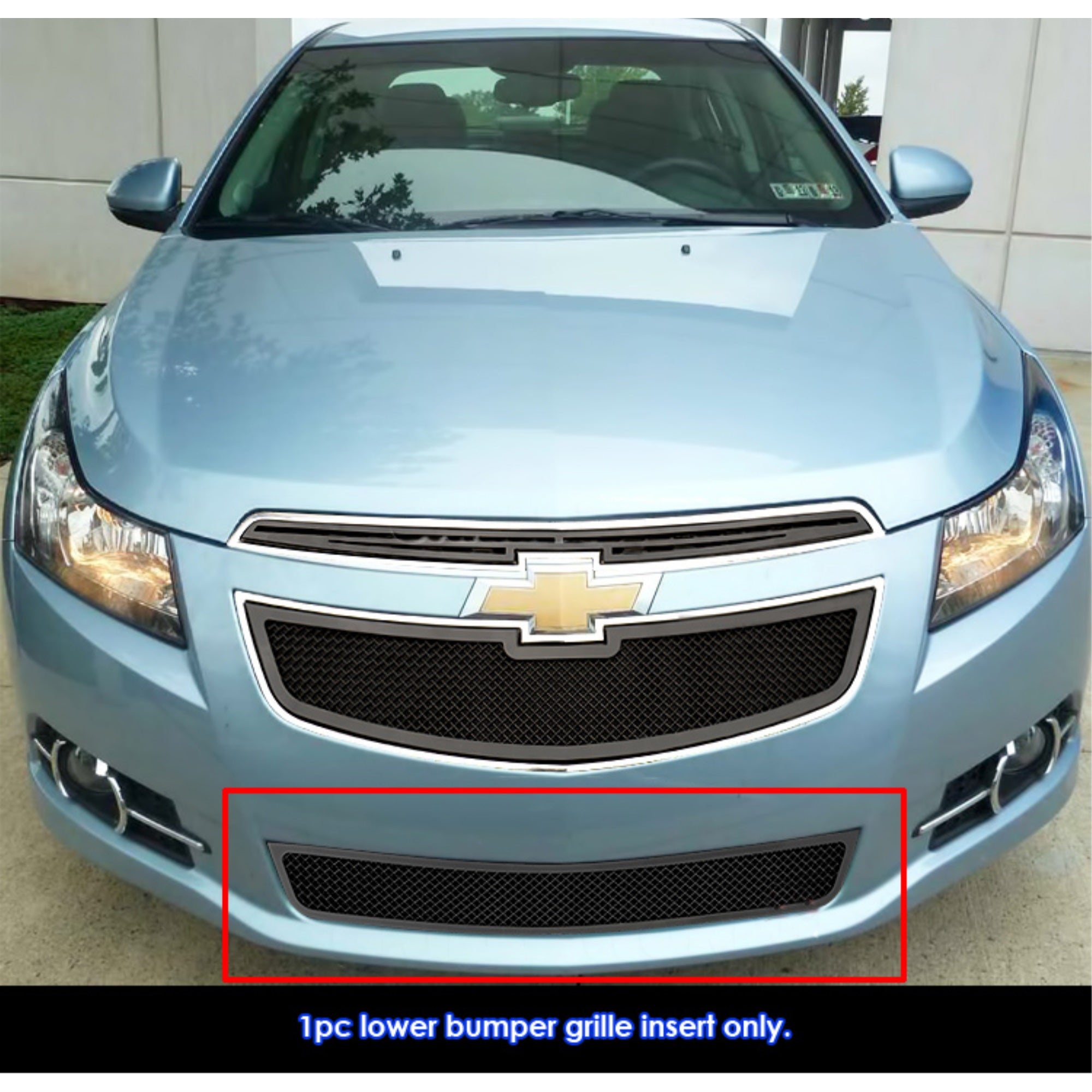 2011-2014 Chevy Cruze Lt Rs Package And Turbo Only/2011-2014 Chevy Cruze Ltz Rs Package And Turbo Only Stainless Steel Black Powder Coated Finish 1.8 Mm Wire Mesh Black Wire Mesh Grille