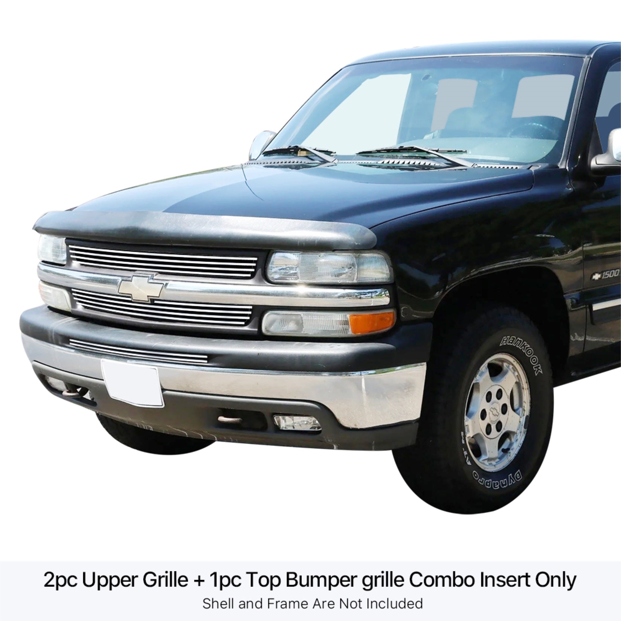 1999-2002 Chevy Silverado 1500 /2000-2006 Chevy Suburban /2000-2006 Chevy Tahoe /2000-2006 Chevy Avalanche 304 Stainless Steel Polished Finish 8X6 Horizontal Billet Stainless Steel Billet Grille