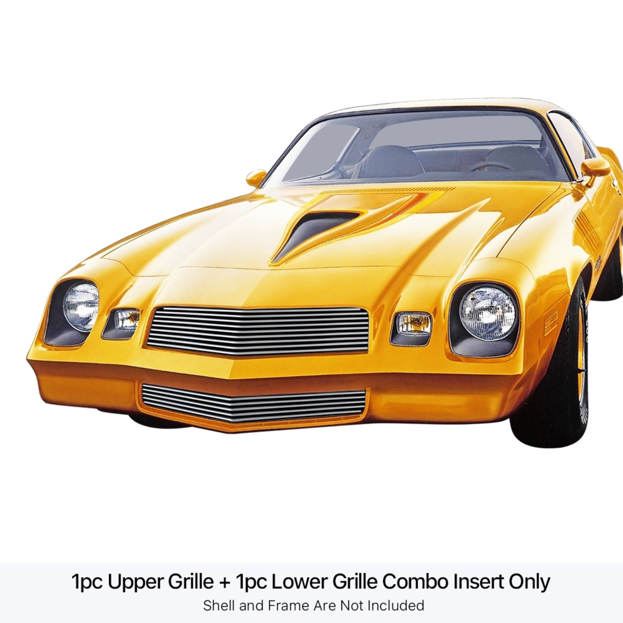 1978-1981 Chevy Camaro Stainless Steel Silver Hairline Finish Finish Horizontal Billet Stainless Steel Billet Grille