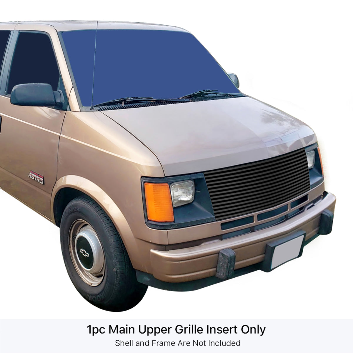 1985-1994 Chevy Astro Van /1985-1994 Gmc Safari Van Stainless Steel Black Powder Coated Finish 8X6 Horizontal Billet Black Stainless Steel Billet Grille