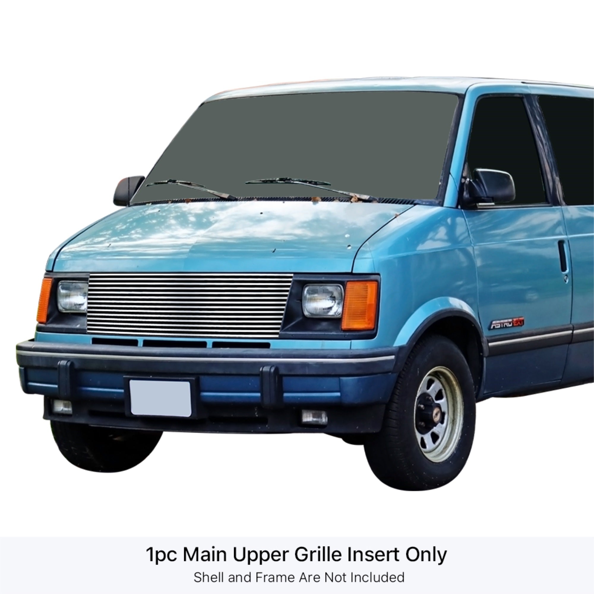 1985-1994 Chevy Astro Van /1985-1994 Gmc Safari Van 304 Stainless Steel Polished Finish 8X6 Horizontal Billet Stainless Steel Billet Grille