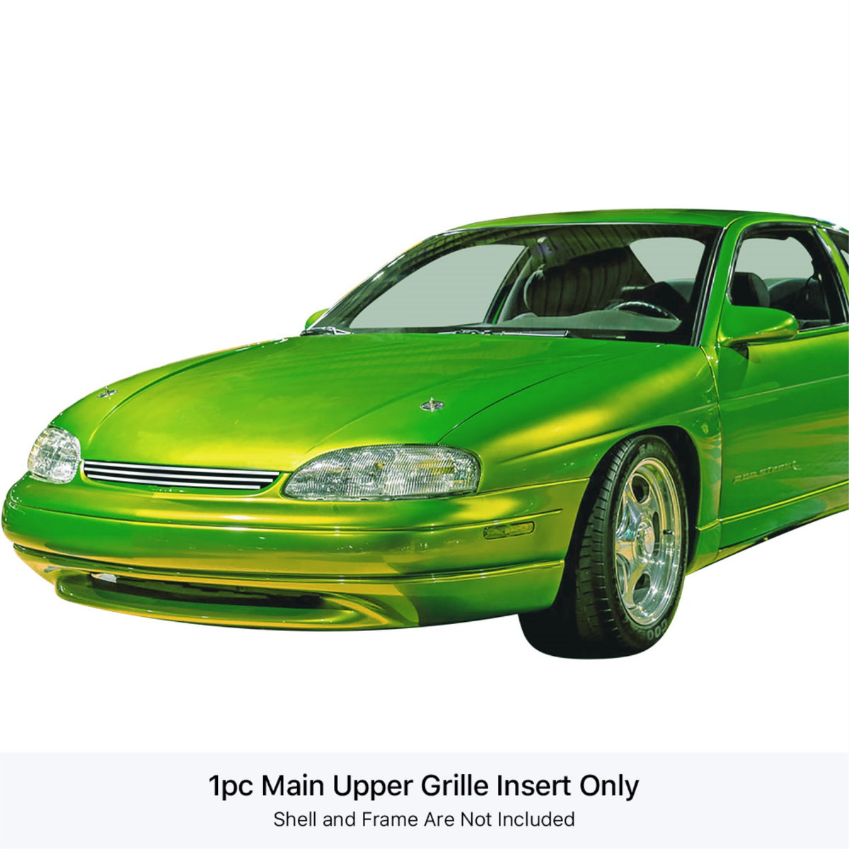 1995-1999 Chevy Monte Carlo Stainless Steel Silver Hairline Finish Finish 8X6 Horizontal Billet Stainless Steel Billet Grille