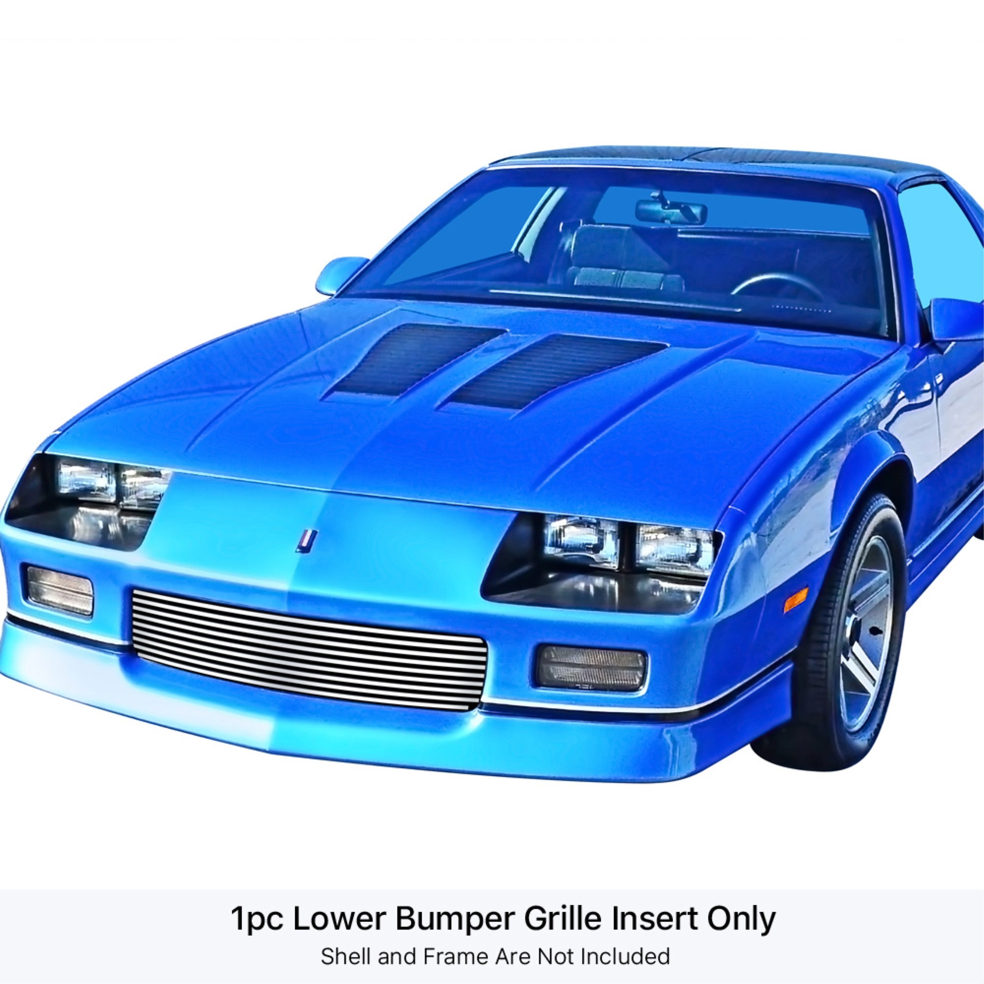 1988-1992 Chevy Camaro 304 Stainless Steel Polished Finish 8X6 Horizontal Billet Stainless Steel Billet Grille