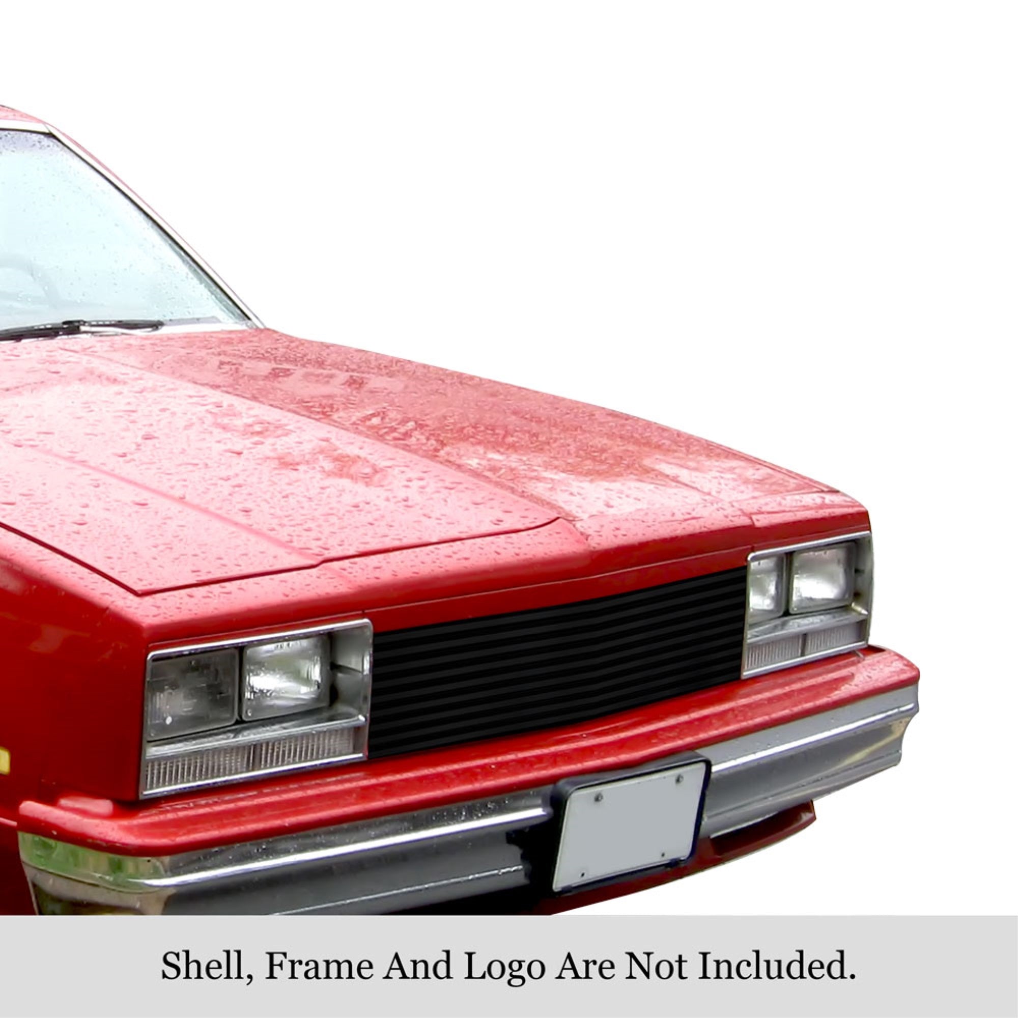 1982-1987 Chevy El Camino /1982-1983 Chevy Malibu Stainless Steel Black Powder Coated Finish 8X6 Horizontal Billet Black Stainless Steel Billet Grille