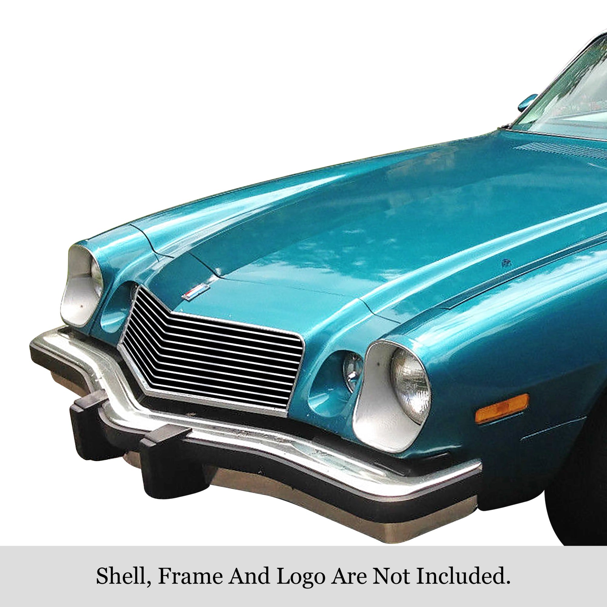 1974-1977 Chevy Camaro Stainless Steel Silver Hairline Finish Finish 8X6 Horizontal Billet Stainless Steel Billet Grille