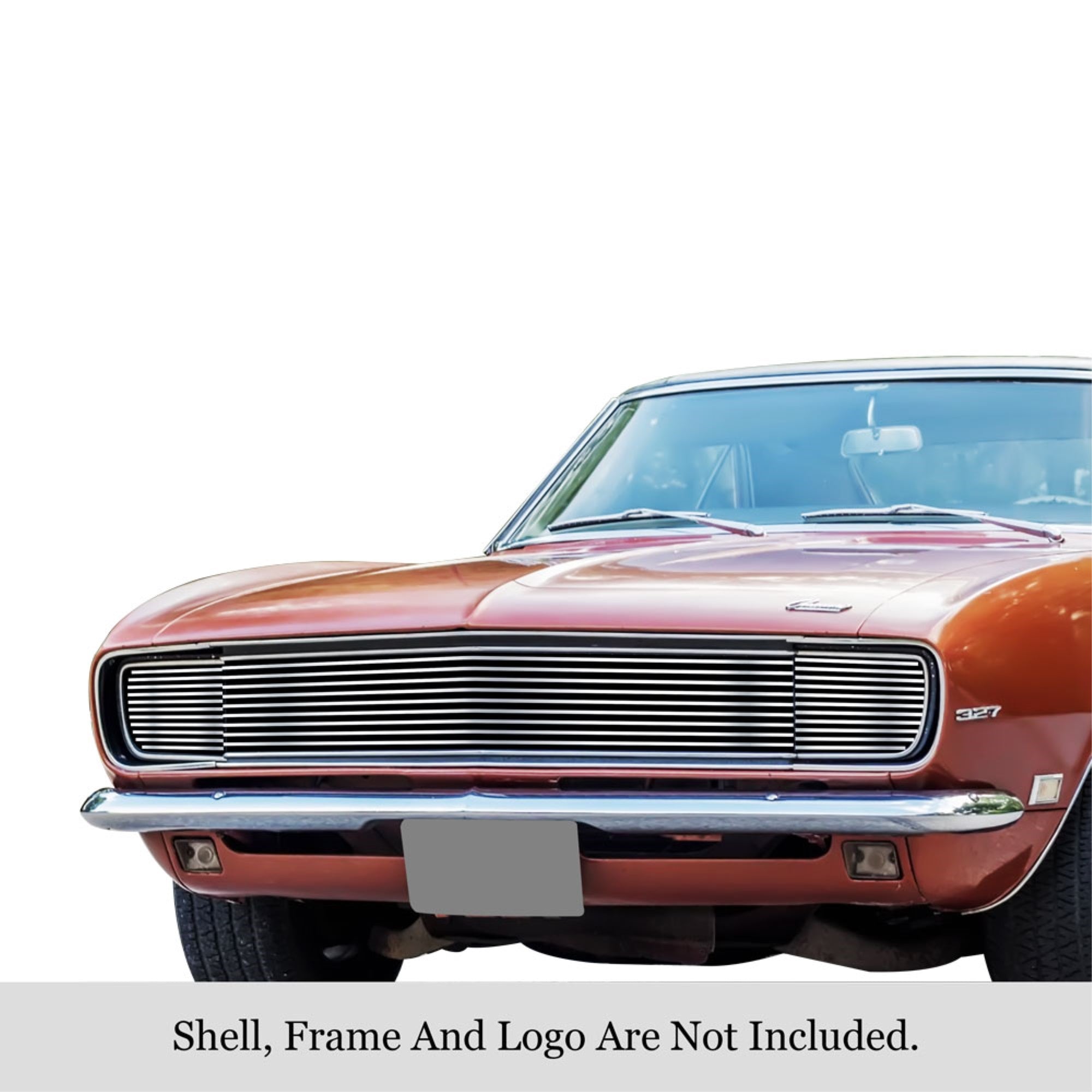 1967-1968 Chevy Camaro Rs 304 Stainless Steel Polished Finish Horizontal Billet Stainless Steel Billet Grille