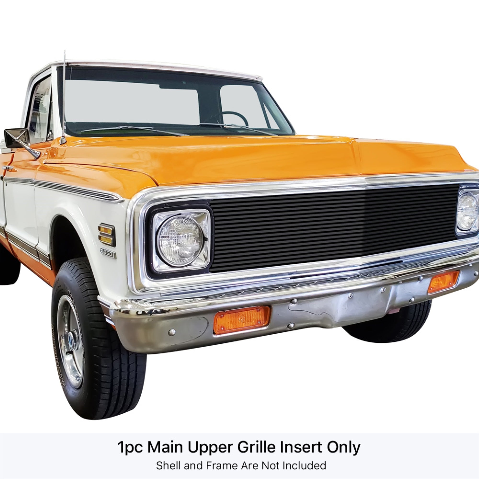 1969-1972 Chevy Blazer /1969-1972 Chevy C/K Pickup /1969-1972 Chevy Suburban Stainless Steel Black Powder Coated Finish 8X6 High Density Billet Stainless Steel Billet Grille