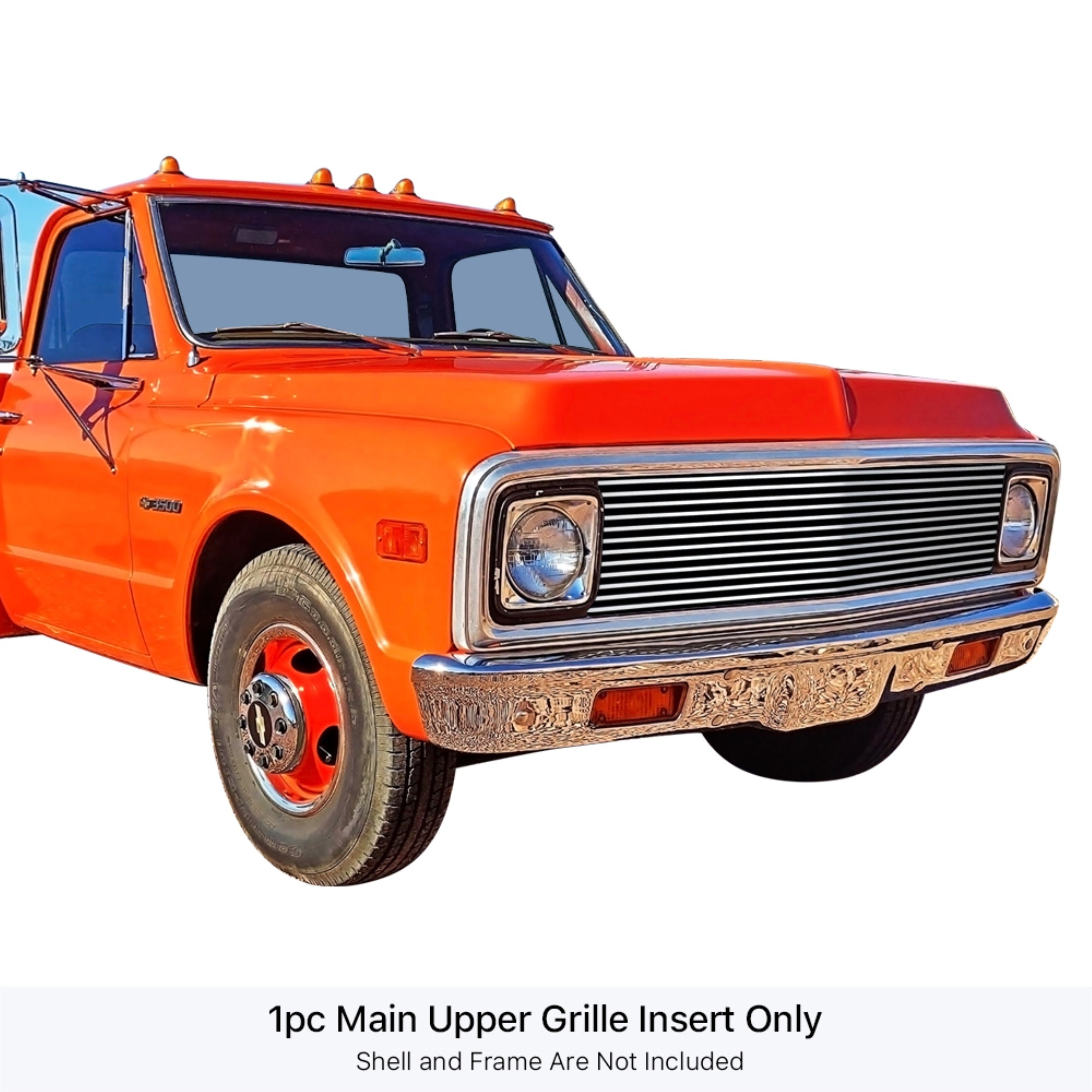 1969-1972 Chevy Blazer /1969-1972 Chevy C/K Pickup /1969-1972 Chevy Suburban 304 Stainless Steel Polished Finish 8X6 Horizontal Billet Stainless Steel Billet Grille