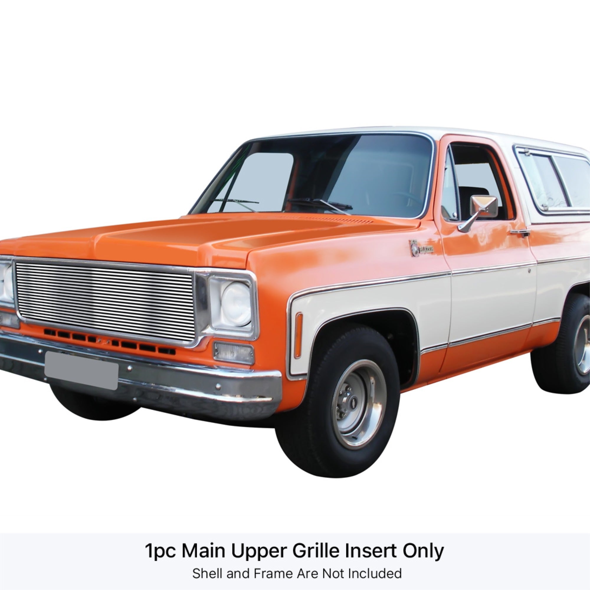 1973-1980 Chevy Blazer /1973-1980 Chevy C/K Pickup /1973-1980 Chevy Suburban /1973-1980 Gmc C/K Pickup /1973-1980 Gmc Suburban Stainless Steel Polished Finish 8X6 High Density Billet Stainless Steel Billet Grille
