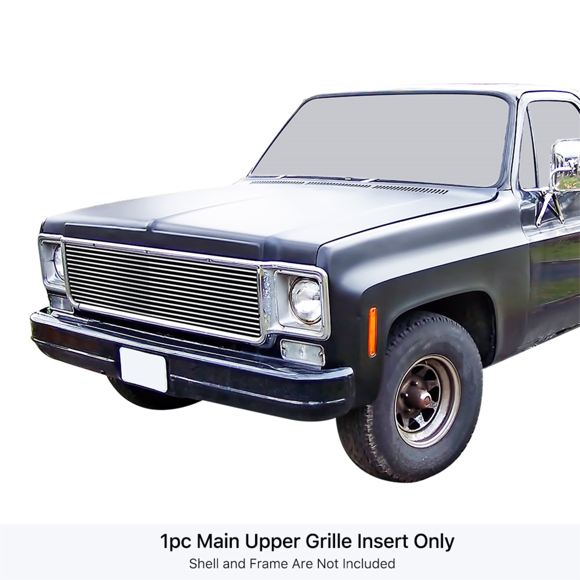 1973-1980 Chevy Blazer /1973-1980 Chevy C/K Pickup /1973-1980 Chevy Suburban /1973-1980 Gmc C/K Pickup /1973-1980 Gmc Suburban 304 Stainless Steel Polished Finish Horizontal Billet Stainless Steel Billet Grille
