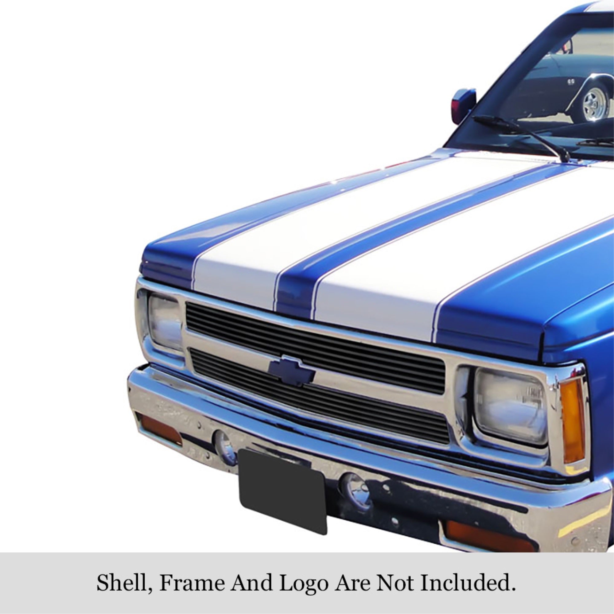 1991-1992 Chevy S-10 Blazer/1991-1992 Chevy S-10 Stainless Steel Black Powder Coated Finish Horizontal Billet Black Stainless Steel Billet Grille