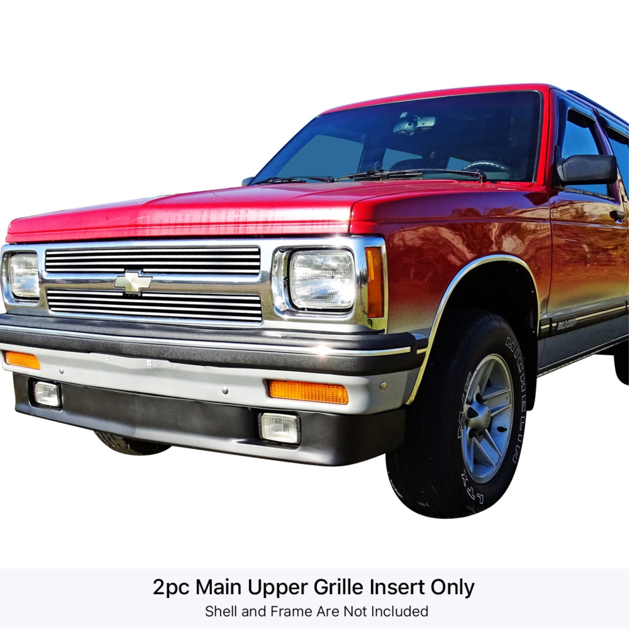1991-1992 Chevy S-10 Blazer/1991-1992 Chevy S-10 304 Stainless Steel Polished Finish Horizontal Billet Stainless Steel Billet Grille