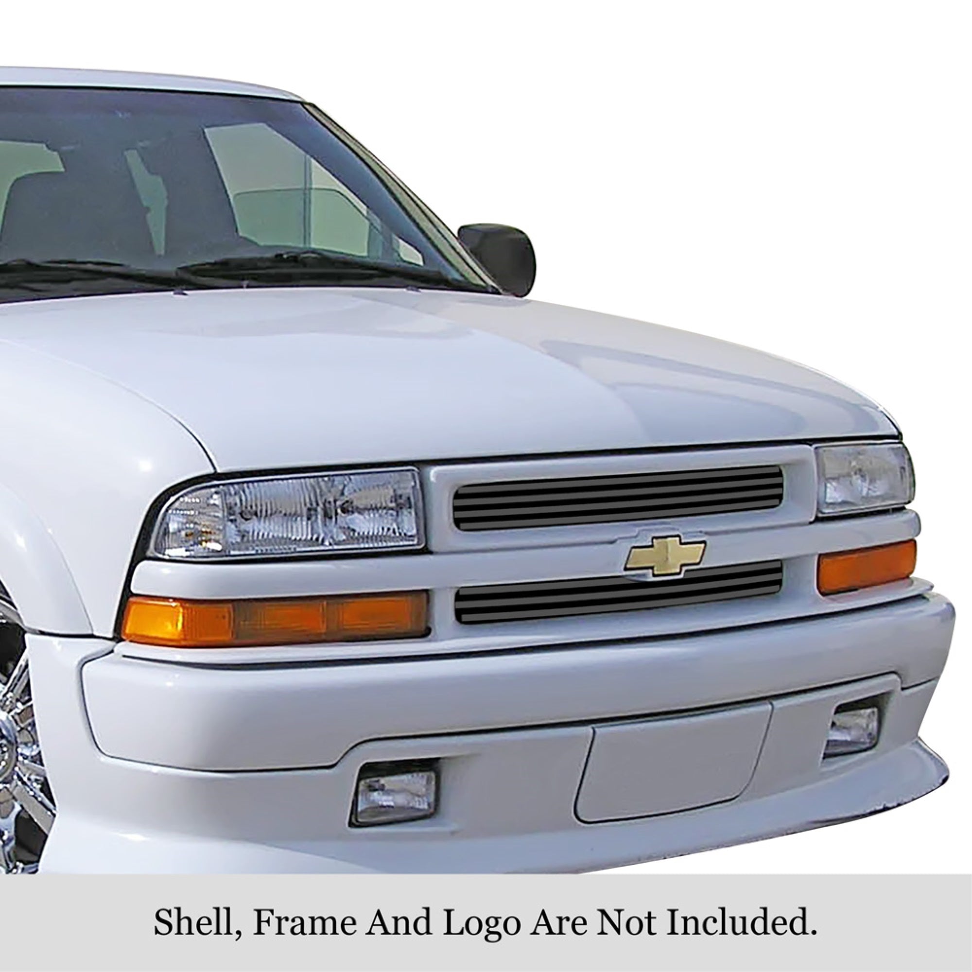 1998-2005 Chevy Blazer Criss Cross /1998-2004 Chevy S-10 Criss Cross Stainless Steel Black Powder Coated Finish Horizontal Billet Black Stainless Steel Billet Grille