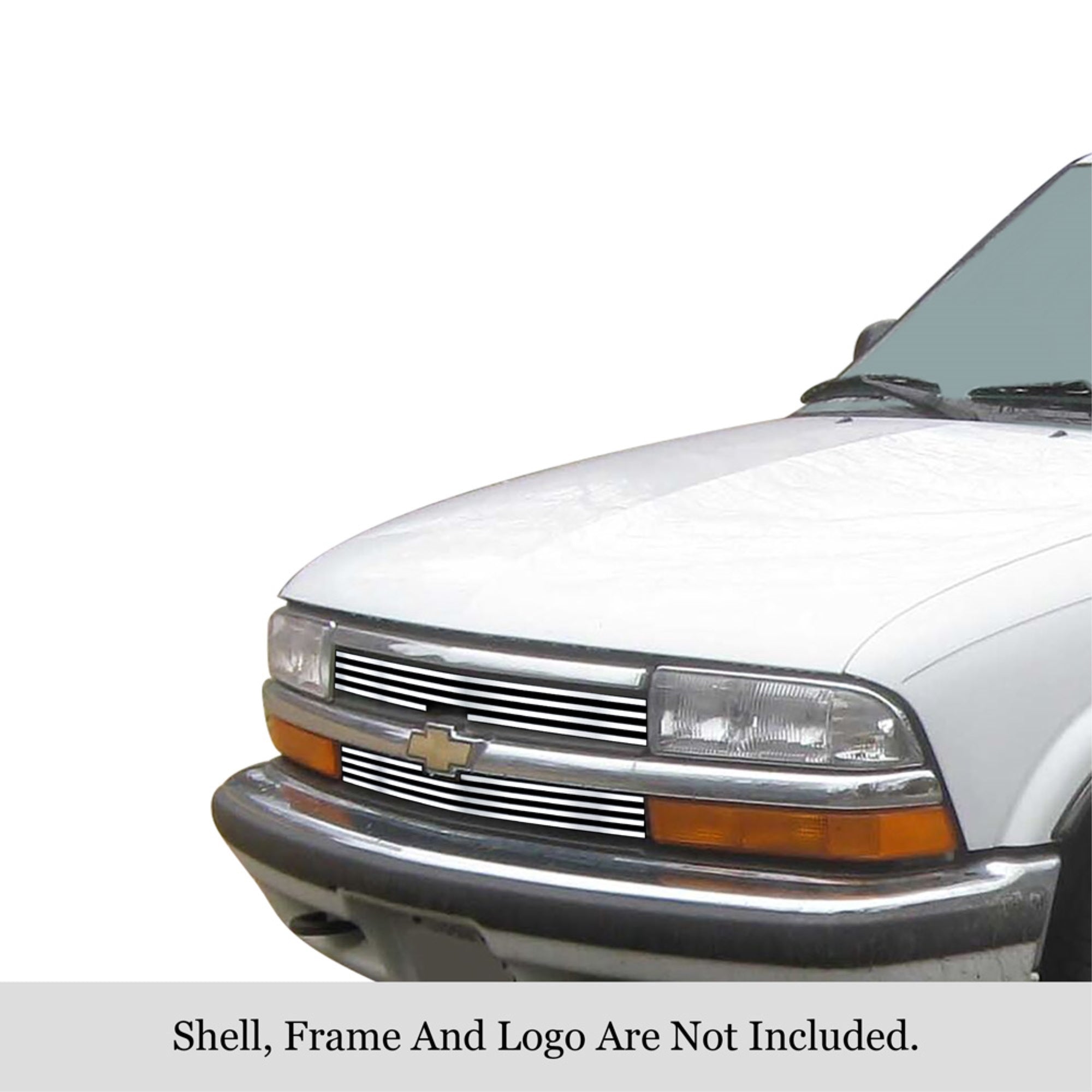 1998-2005 Chevy Blazer Horizontal Bar/1998-2004 Chevy S-10 Horizontal Bar 304 Stainless Steel Polished Finish 8X6 Horizontal Billet Stainless Steel Billet Grille