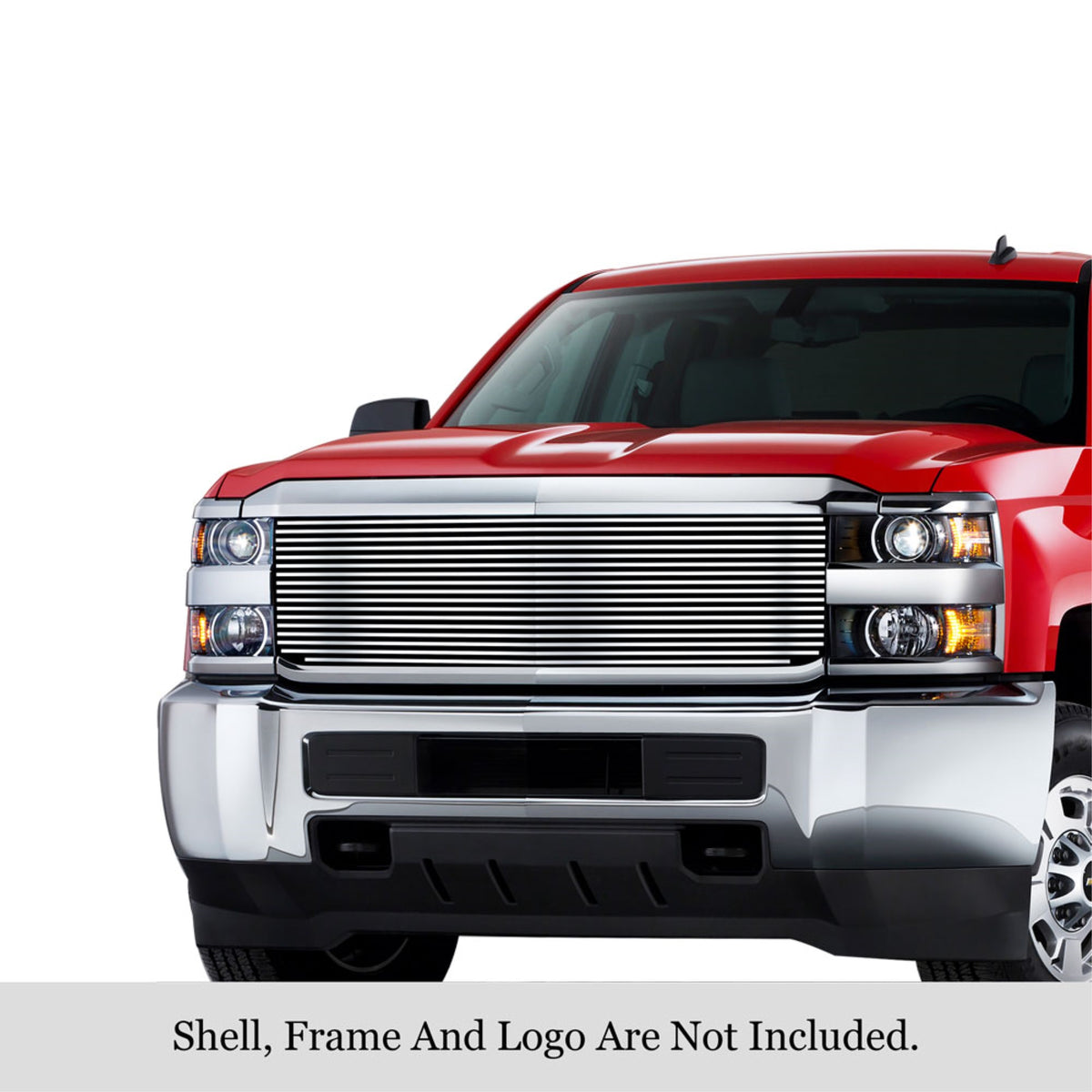 2015-2019 Chevy Silverado 2500 Hd /2015-2019 Chevy Silverado 3500 Hd 304 Stainless Steel Polished Finish 8X6 Horizontal Billet Stainless Steel Billet Grille