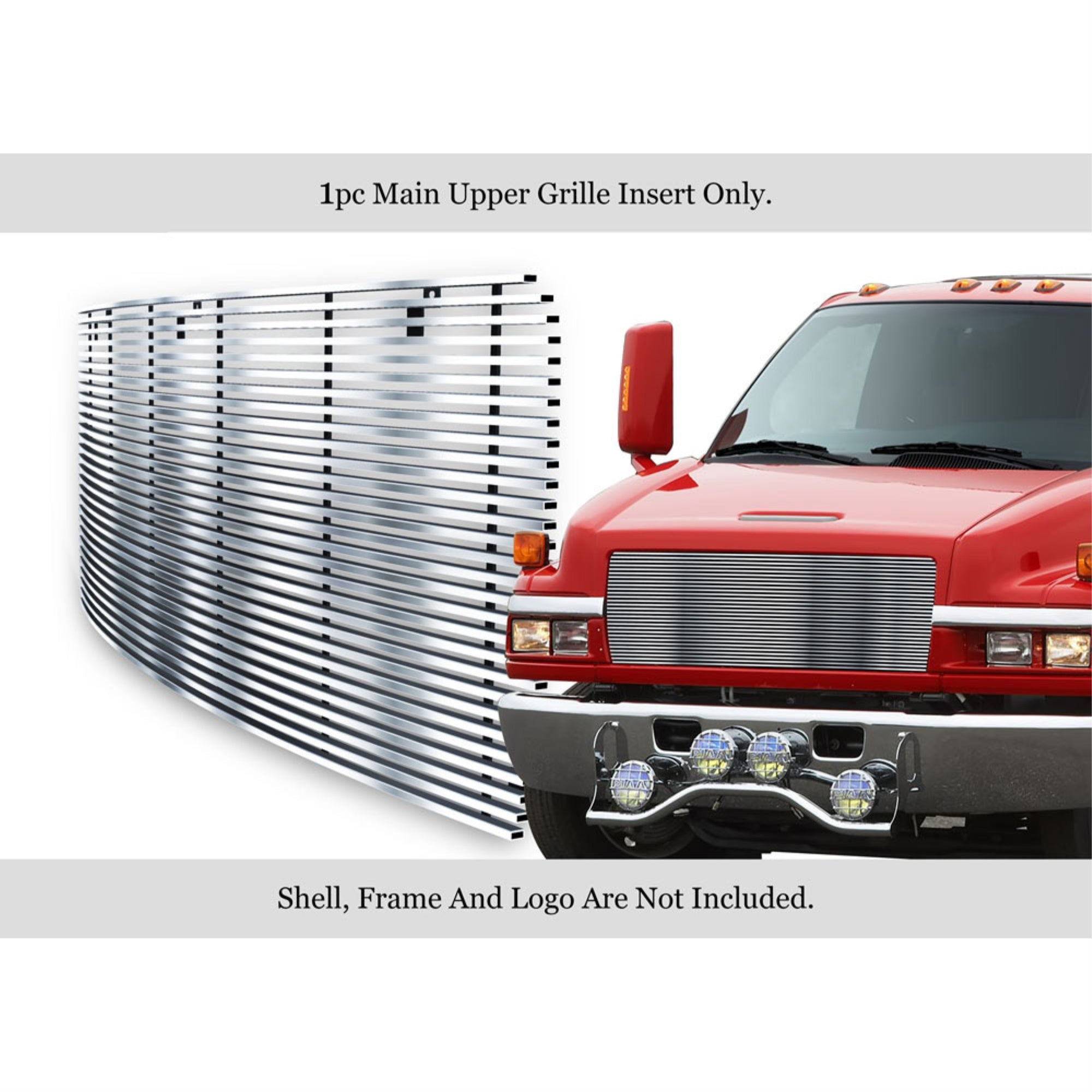 2003-2009 Chevy Kodiak C4500 For Upgrade Model/2003-2009 Chevy Kodiak C5500 For Upgrade Model/2003-2009 Chevy Kodiak C6500 For Upgrade Model 304 Stainless Steel Polished Finish 8X6 Horizontal Billet Stainless Steel Billet Grille