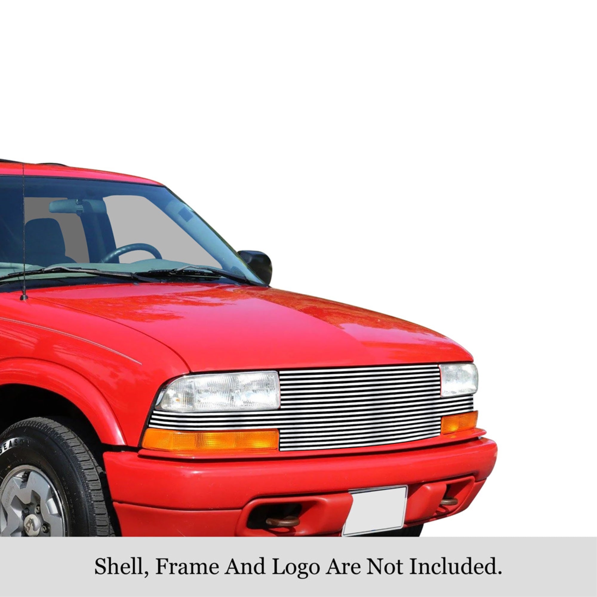 1998-2004 Chevy S-10 ( Full Face)/1998-2004 Chevy Blazer ( Full Face) 304 Stainless Steel Polished Finish Horizontal Billet Stainless Steel Billet Grille