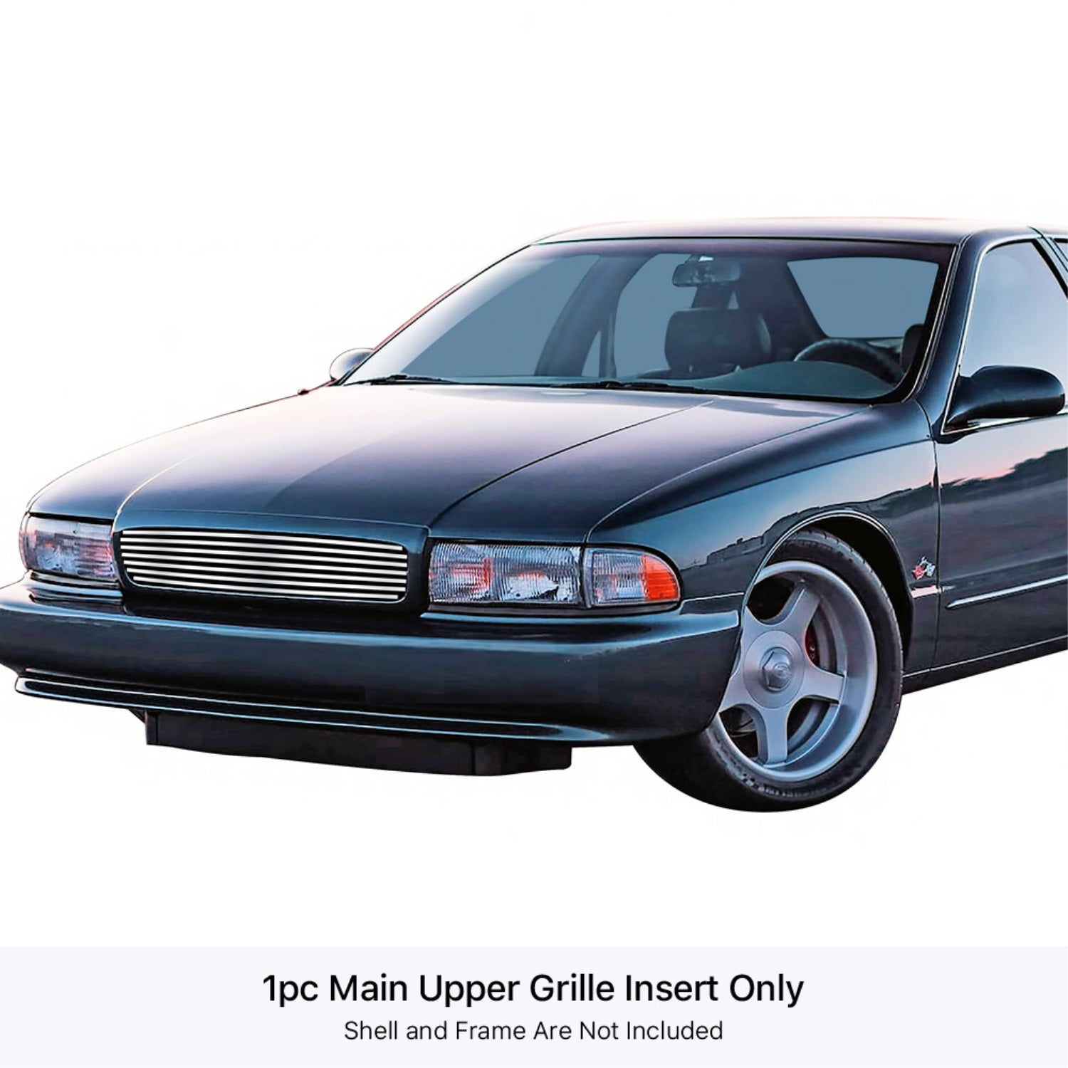 1994-1996 Chevy Impala Ss 304 Stainless Steel Polished Finish 8X6 Horizontal Billet Stainless Steel Billet Grille