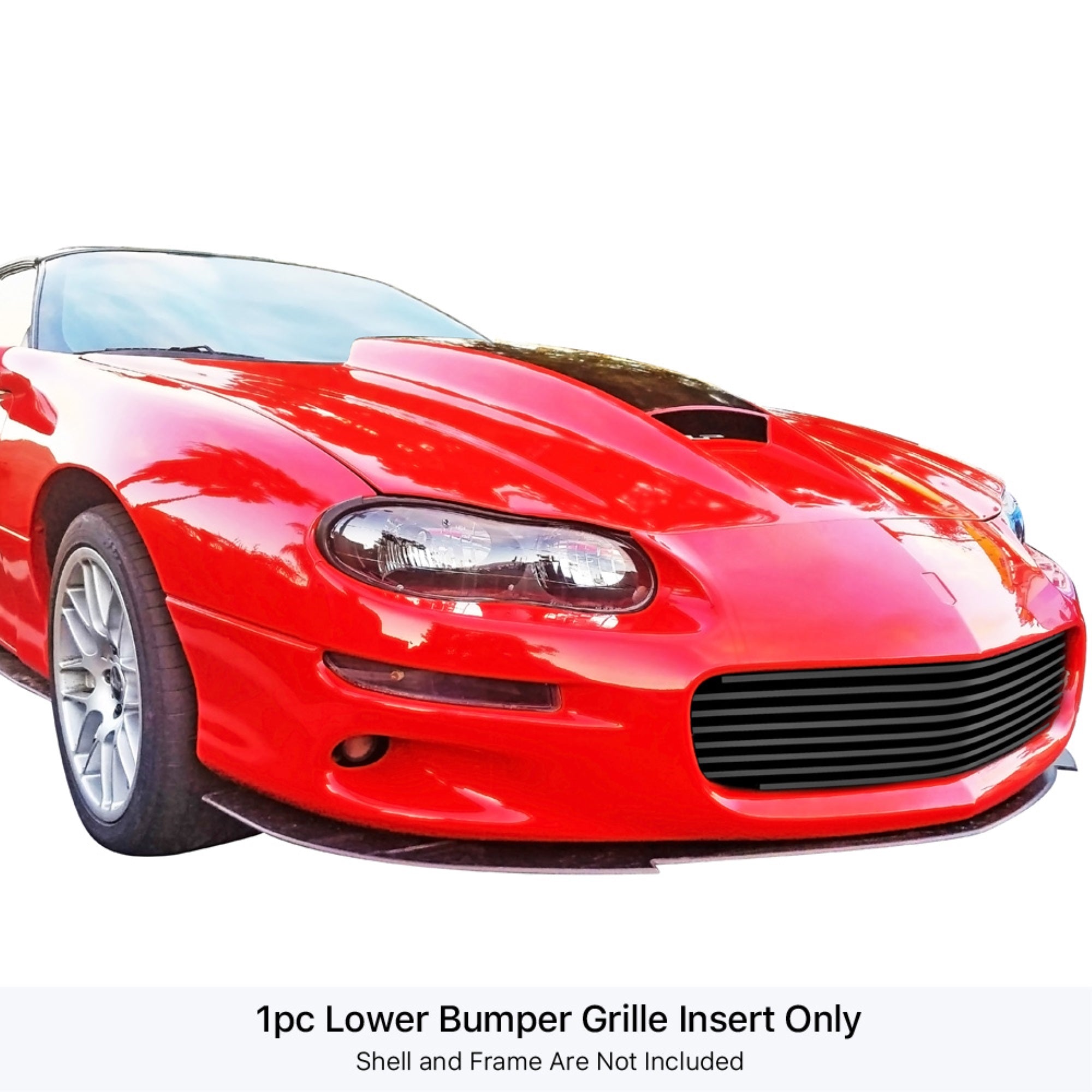 1998-2003 Chevy Camaro Stainless Steel Black Powder Coated Finish 8X6 Horizontal Billet Black Stainless Steel Billet Grille