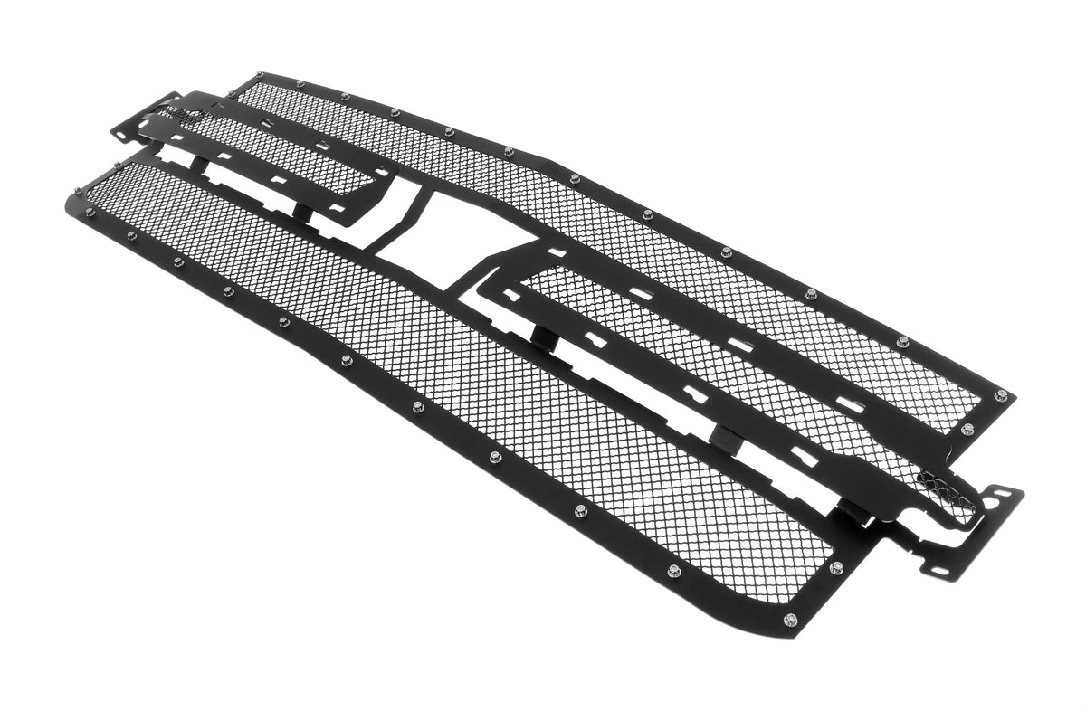 2019-2021 Chevy Silverado 1500 Not For Custom Trailboss/Custom/Work Truck Stainless Steel Black Powder Coated Finish 1.8 Mm Wire Mesh Rivet Style Rivet Grille