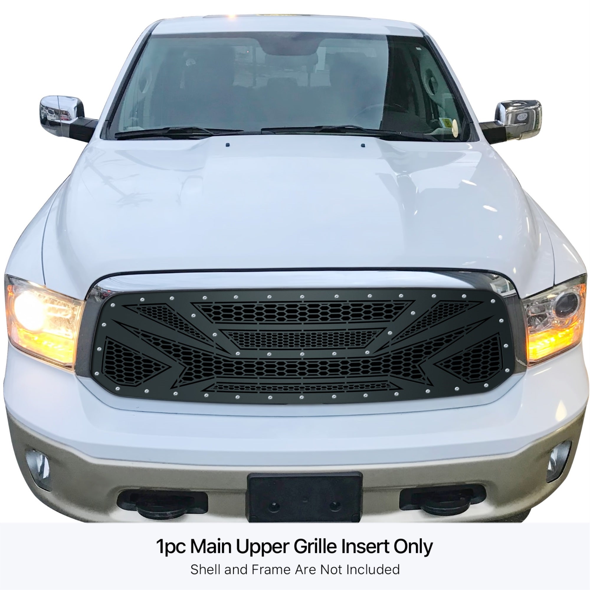 Stainless Steel Main Upper Sheet Grille 2013-2017 Ram 1500 Not For /2018 Ram 1500 Not For  & Sport & Laramie Longhorn & Laramie Limited/2019-2021 Ram 1500 Classic Only