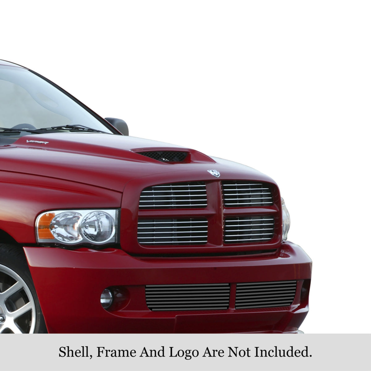 2004-2006 Dodge Ram Srt 10 Stainless Steel Black Powder Coated Finish 8X6 Horizontal Billet Black Stainless Steel Billet Grille