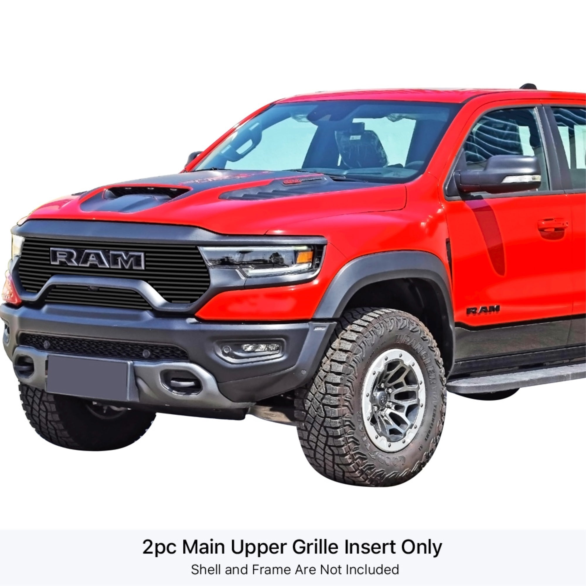 2021-2022 Ram 1500 Trx Stainless Steel Black Powder Coated Finish 8X6 Horizontal Billet Black Stainless Steel Billet Grille