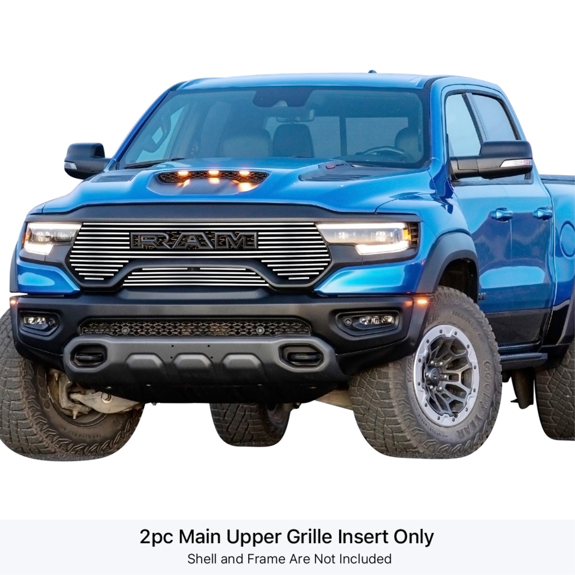 2021-2022 Ram 1500 Trx Stainless Steel Polished Finish 8X6 Horizontal Billet Stainless Steel Billet Grille