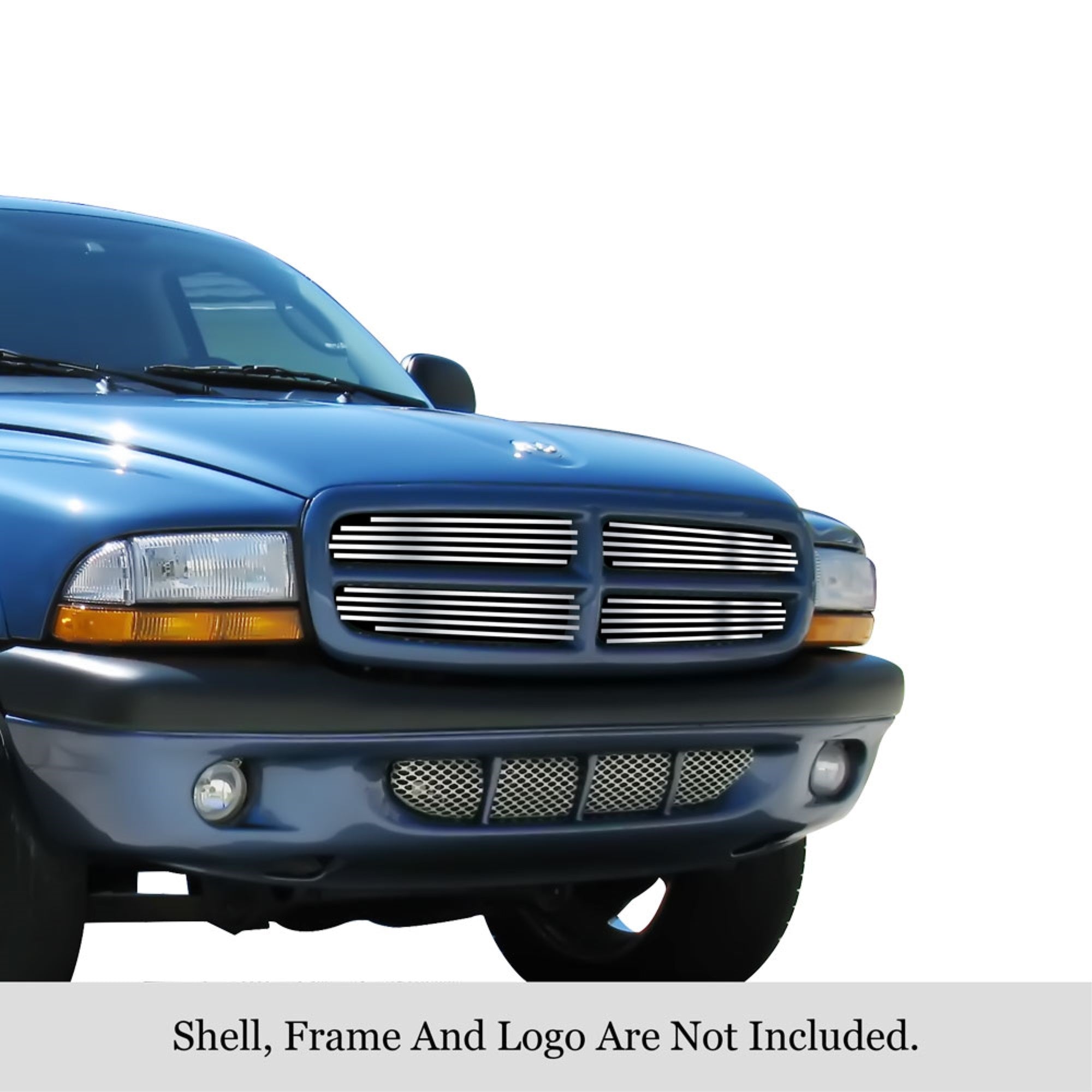 1997-2004 Dodge Dakota /1997-2003 Dodge Durango 304 Stainless Steel Polished Finish 8X6 Horizontal Billet Stainless Steel Billet Grille
